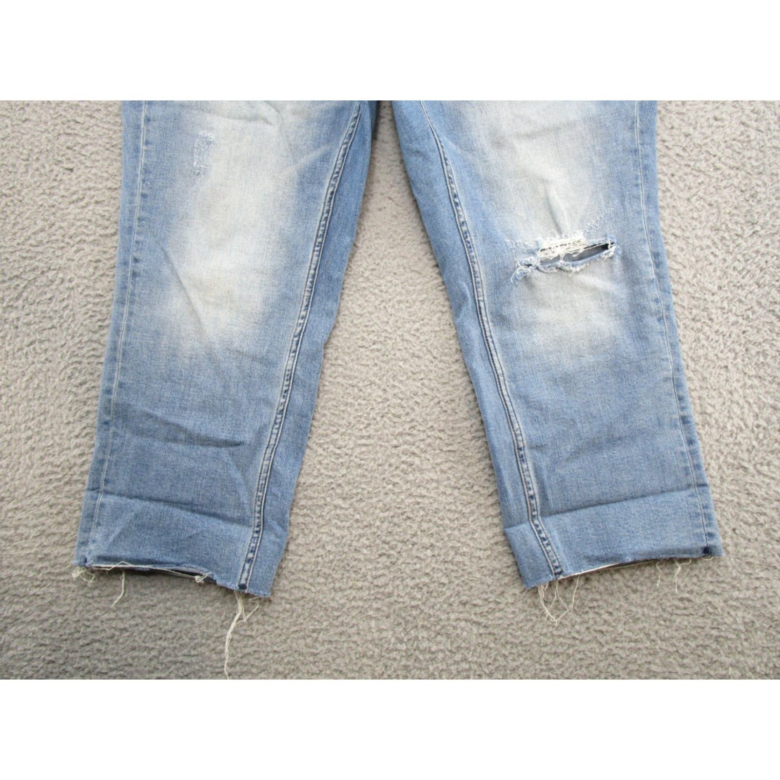 Vintage VIGOSS Marley Capri Jeans Women Plus 18 Stretch Denim Blue Raw Hem Tapered Capri 18 Womens Size 40" / US 18 - 2 Thumbnail