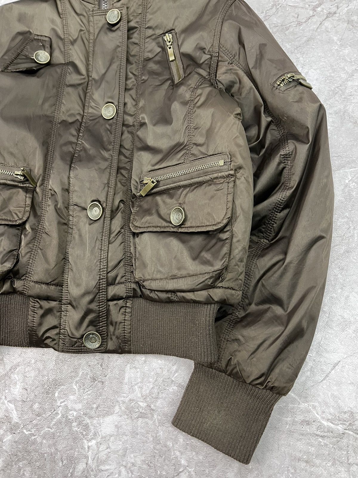 2000s Japanese Punk Grunge Fur Puffer Jacket opium style