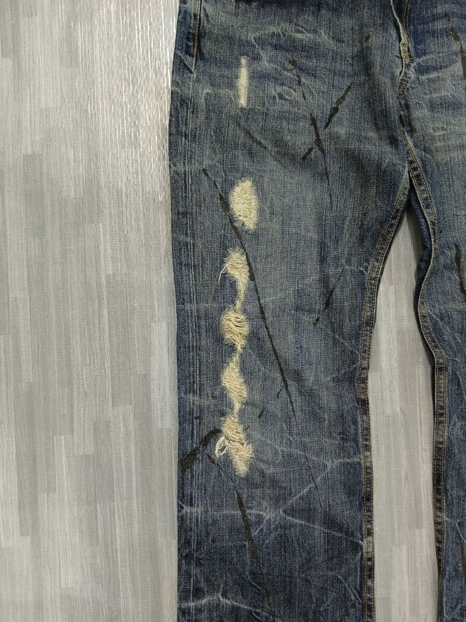 Japanese Brand FLARE SICK RIPED SPLATTED UNBRANS DENIM PANTS Size US 32 / EU 48 - 7 Thumbnail