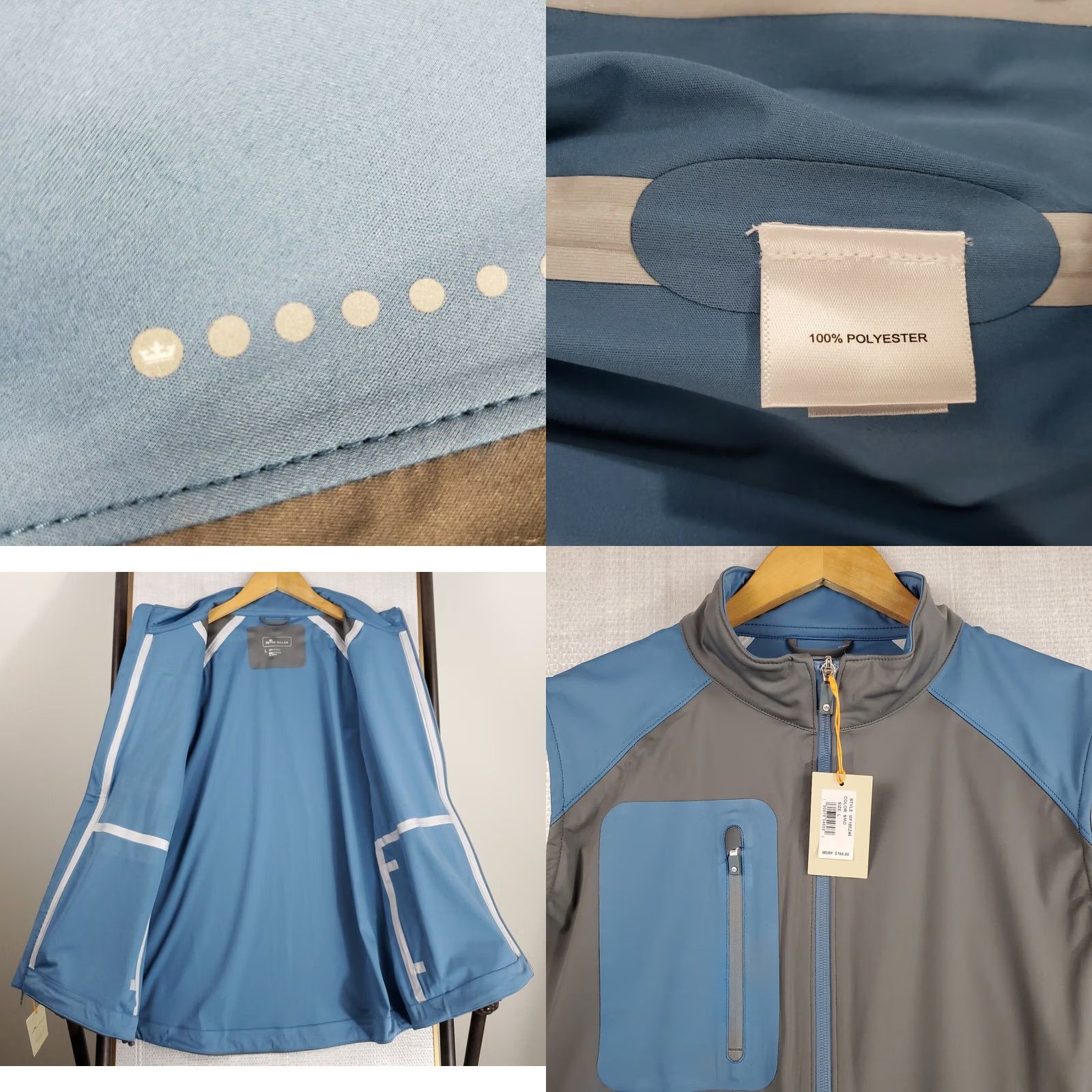 Peter Millar PETER MILLAR Full Zip Vest Mens Size Large Gray/Blue Windproof Golf NWT 65 Size US L / EU 52-54 / 3 - 8 Thumbnail