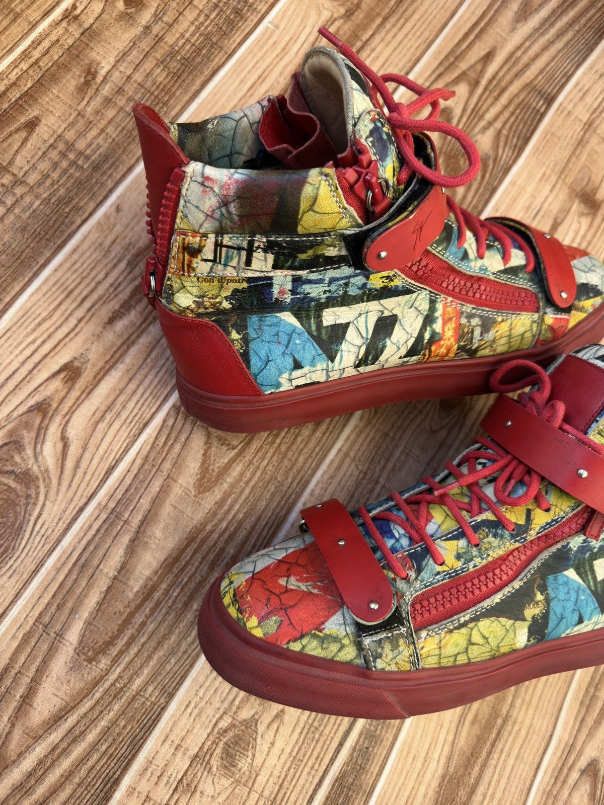 Giuseppe Zanotti Giuseppe Zanotti Denny Neon High Top Sneaker Size US 9 / EU 42 - 11 Thumbnail