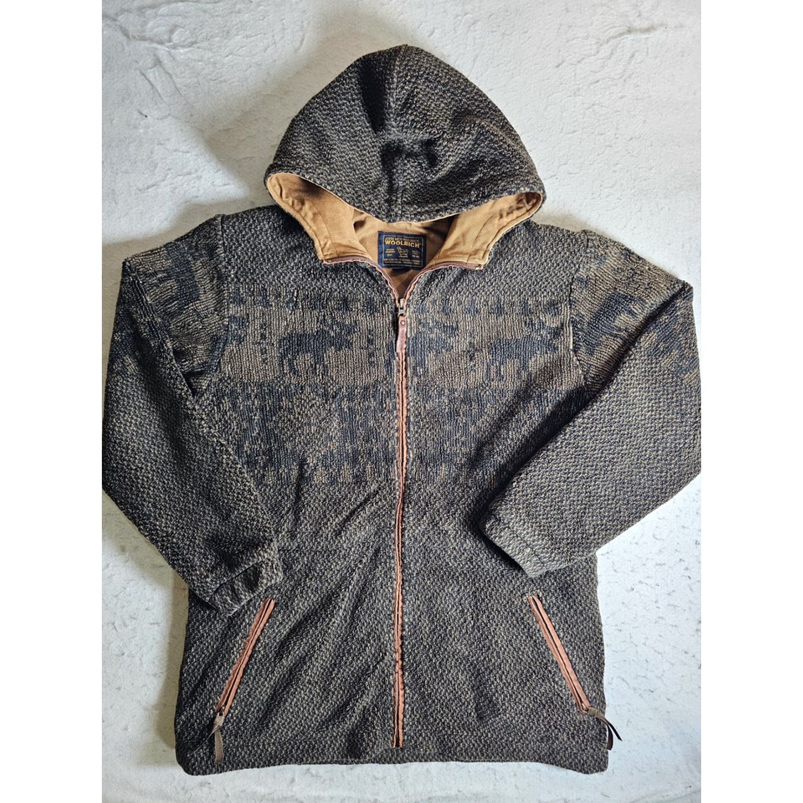 Vintage VINTAGE Woolrich Jacket Brown Fleece Hooded Full Zip Womens L Size L / US 10 / IT 46 - 2 Thumbnail