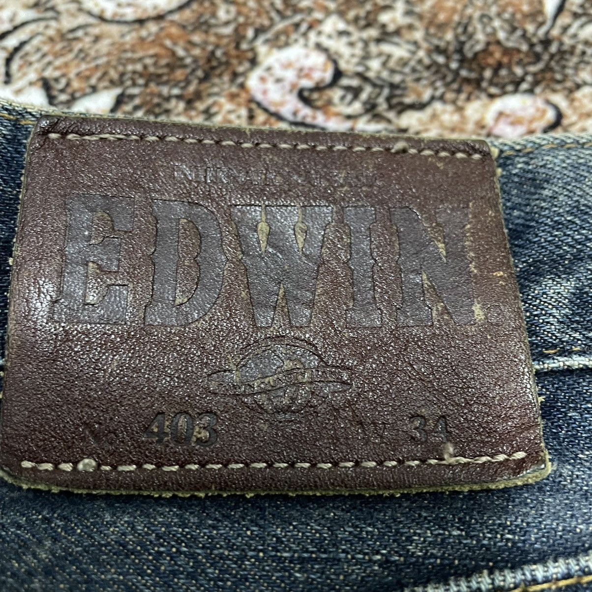 Edwin 🔥Vintage Edwin 403 Stoned Washed Ripped Denim Jeans Size US 35 - 13 Thumbnail