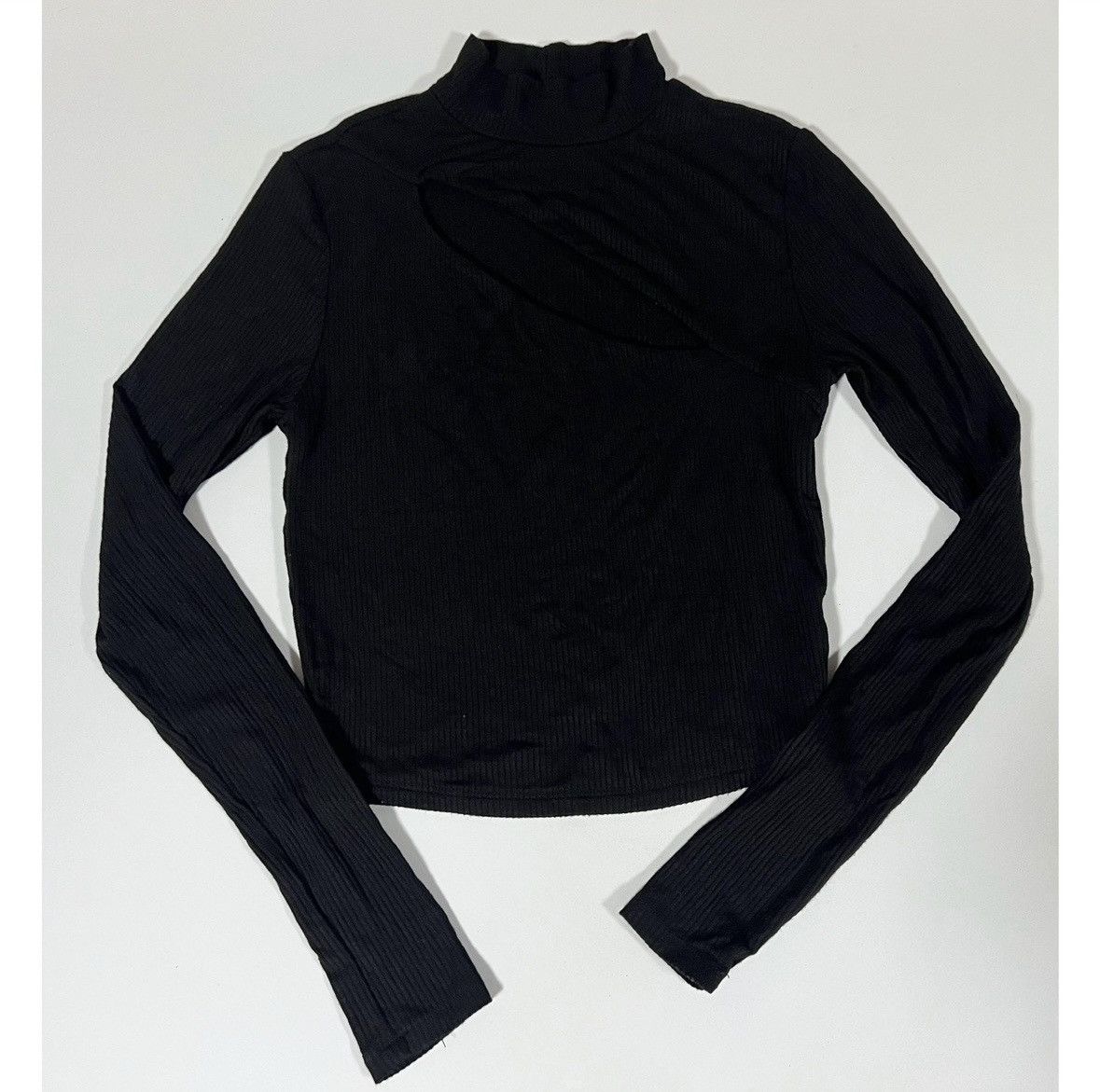 Garage Garage Cut-Out Long Sleeve Turtleneck Shirt Blouse Size S 🖤 Size S / US 4 / IT 40 - 2 Thumbnail