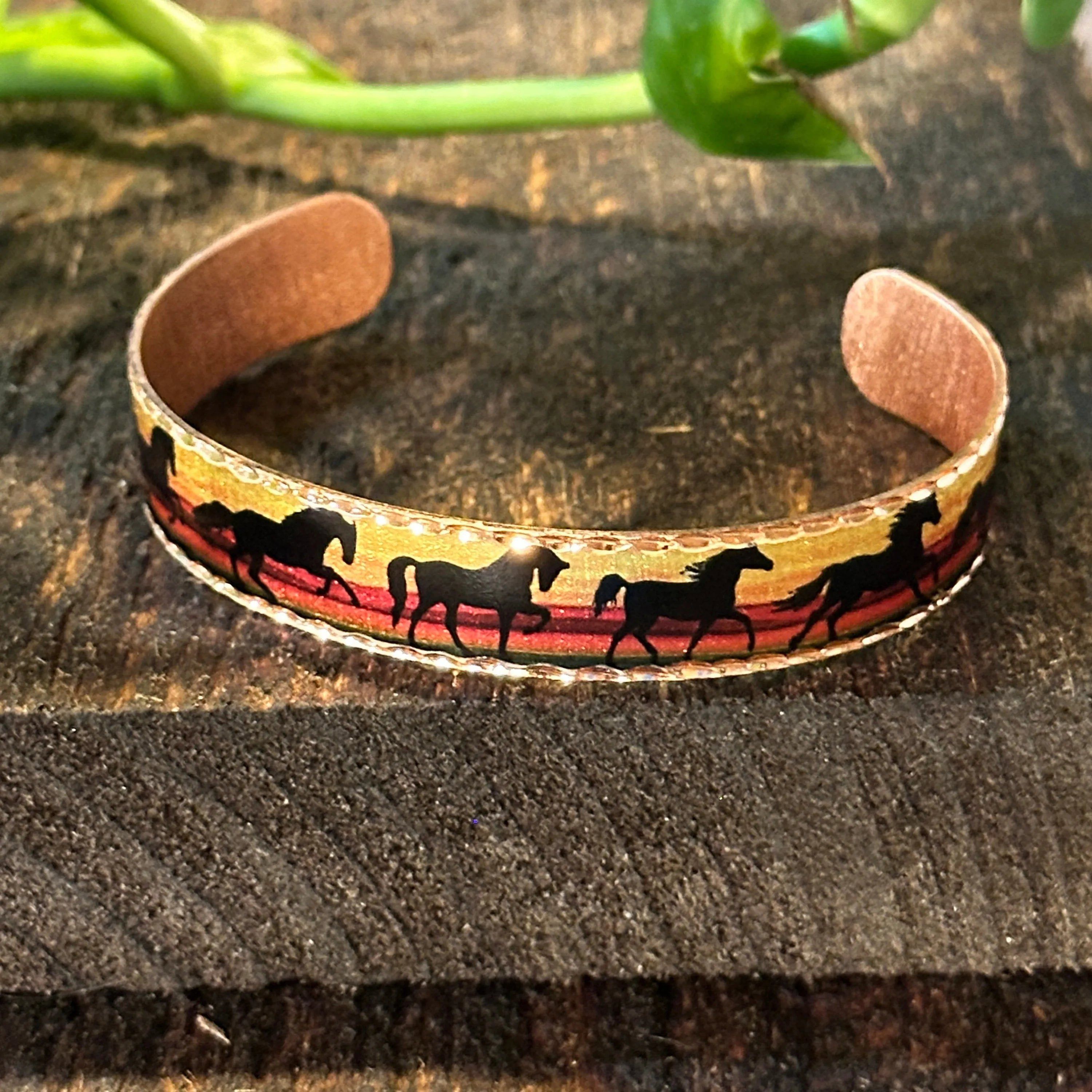 Other Handmade Boho WesternCopper Estuarian Galloping Horse Design Size ONE SIZE - 7 Thumbnail
