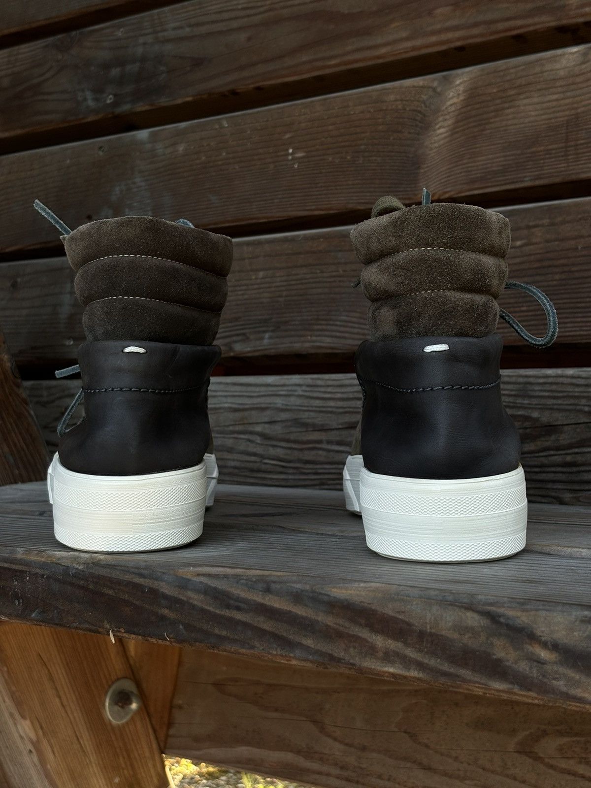 Maison Margiela MMM 22 Hybrid Suede-Leather High Top Lace Up Sneakers Boots Size US 11.5 / EU 44-45 - 16 Thumbnail