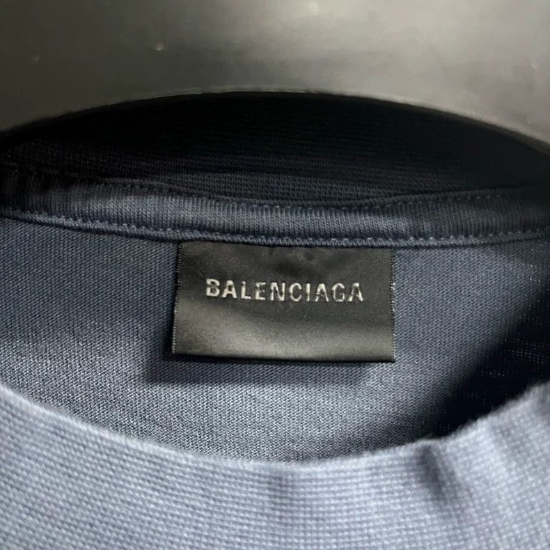 Balenciaga Balenciaga Washed blue/black monogrammed printed casual cr Size US XS / EU 42 / 0 - 2 Thumbnail