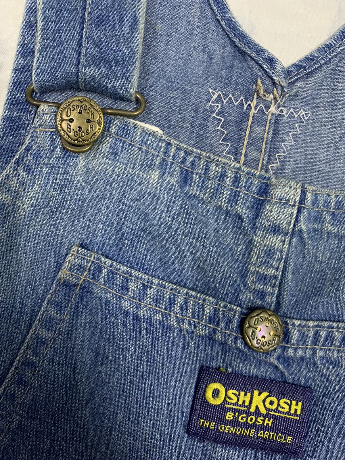 Oshkosh Vintage 90s Oshkosh BGosh Faded Denim Carpenter Overalls Size US 29 - 6 Thumbnail