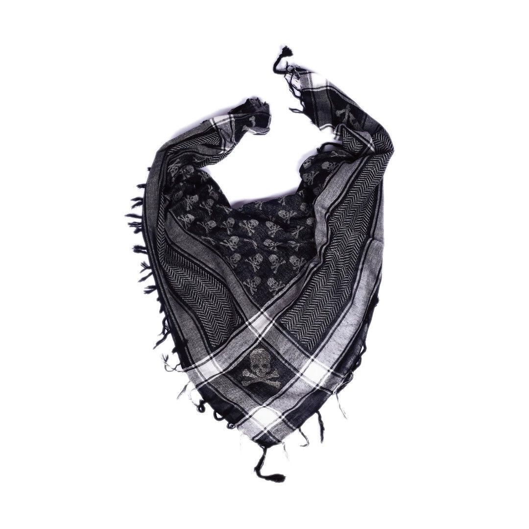 Mastermind Japan Gray Skull Patterned Scarf with Fringe Size ONE SIZE - 1 Thumbnail