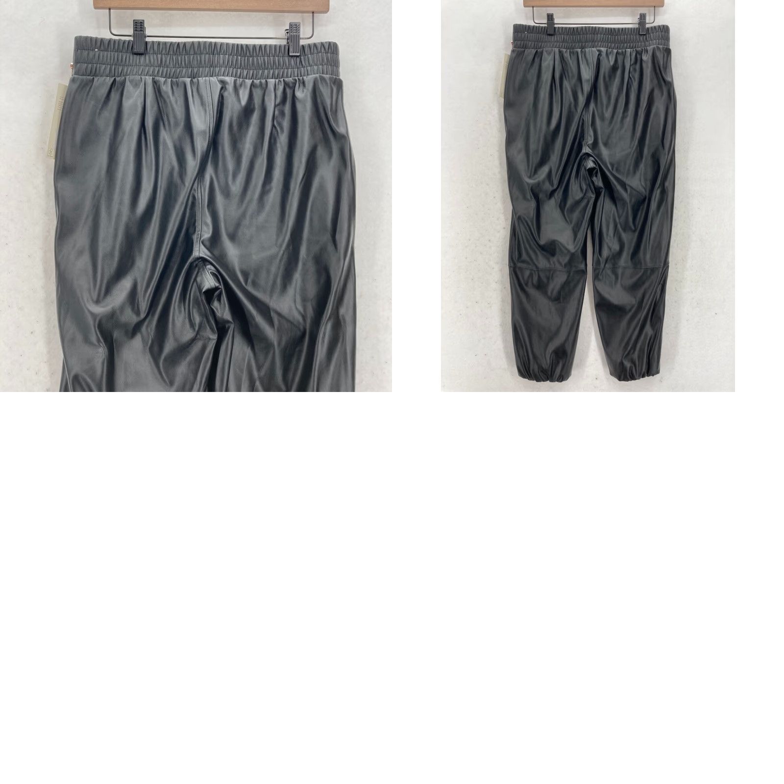 Vintage Calia Faux Leather Jogger Pants Women's Medium Black High Rise Stretch NWT Size 32" / US 10 / IT 46 - 9 Thumbnail