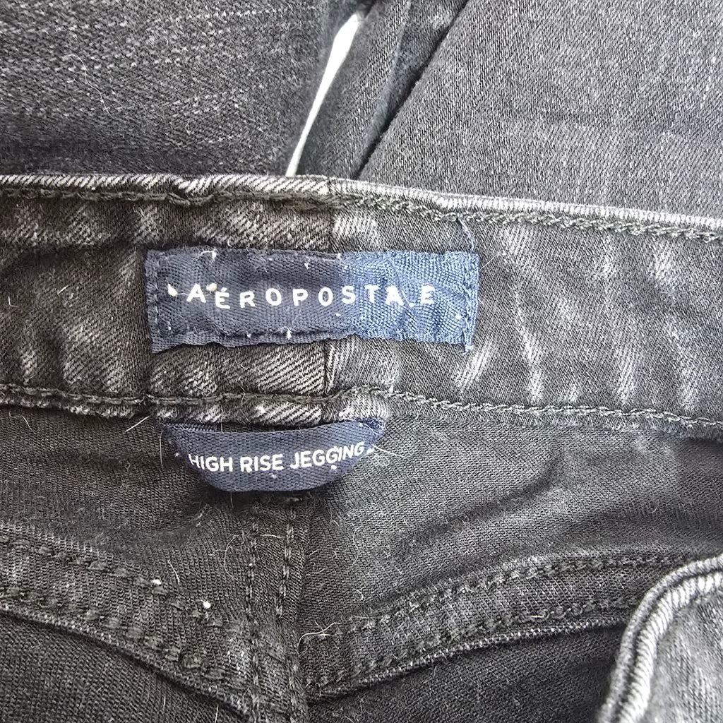 Aeropostale Women's Aeropostale Black Distressed High Rise Jeggings 00 Size 24" / US 00 / IT 34 - 10 Thumbnail