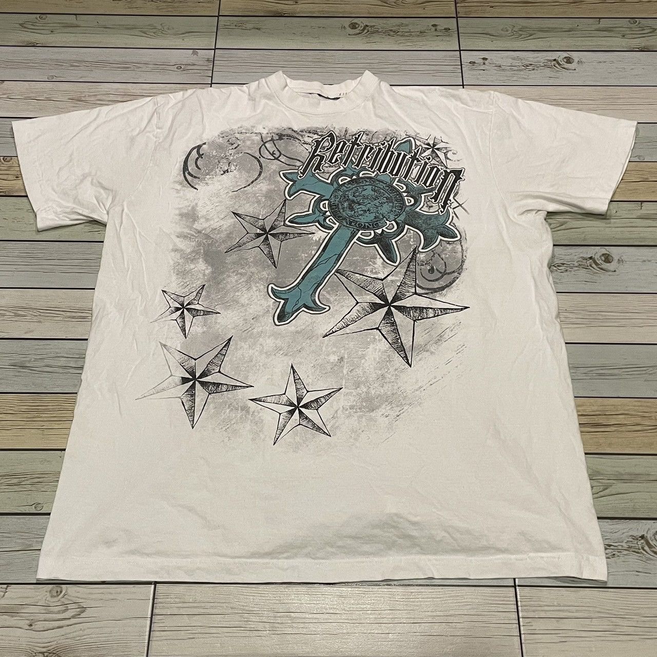 Affliction × Ed Hardy × Tapout Rare Wings Cross Tee Y2K Affliction Style Size US XXL / EU 58 / 5 - 1 Thumbnail