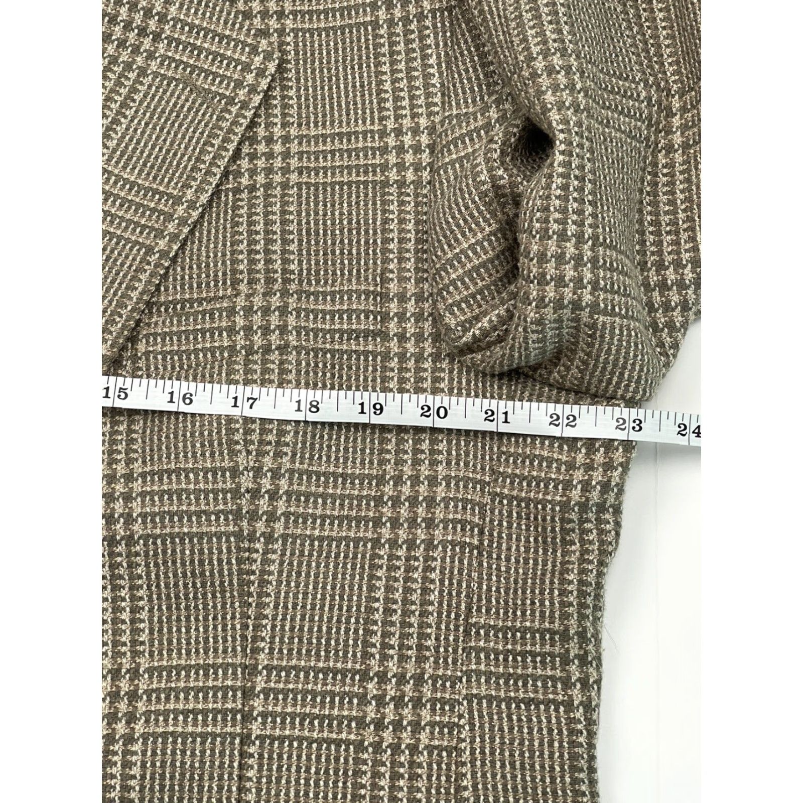 Orvis VINTAGE Orvis Blazer Jacket Single-Breasted Wool Silk Blend 44 R Browns Check Notch Lapel Men's Jacket 90s USA Made Size 44R - 7 Thumbnail