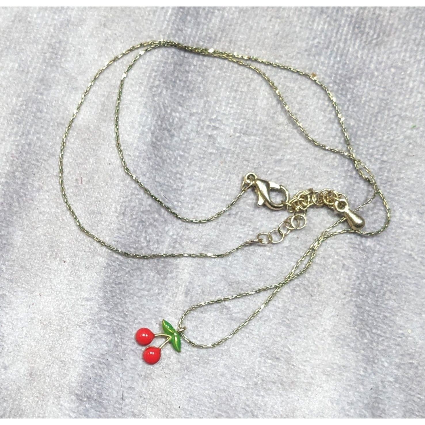 Other Minimalist Cherry Pendant Necklace With Gold Tone Chain Size ONE SIZE - 6 Thumbnail
