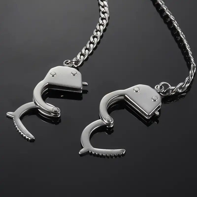 Jewelry Handcuffs Chain Necklace Anarchy Punk Rock Alt Jewelry Size ONE SIZE - 1 Thumbnail