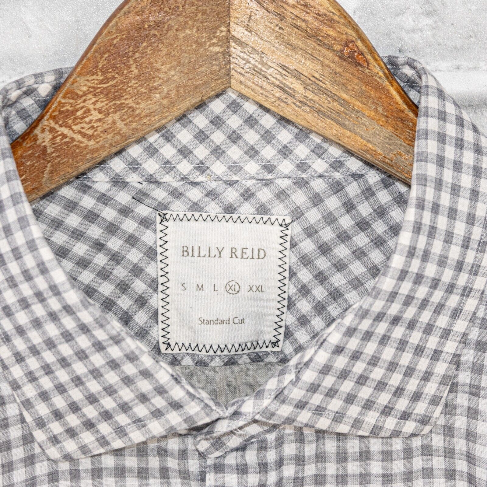 Billy Reid BILLY REID Standard Cut Button up Shirt in Gray Gingham Size US XL / EU 56 / 4 - 3 Thumbnail
