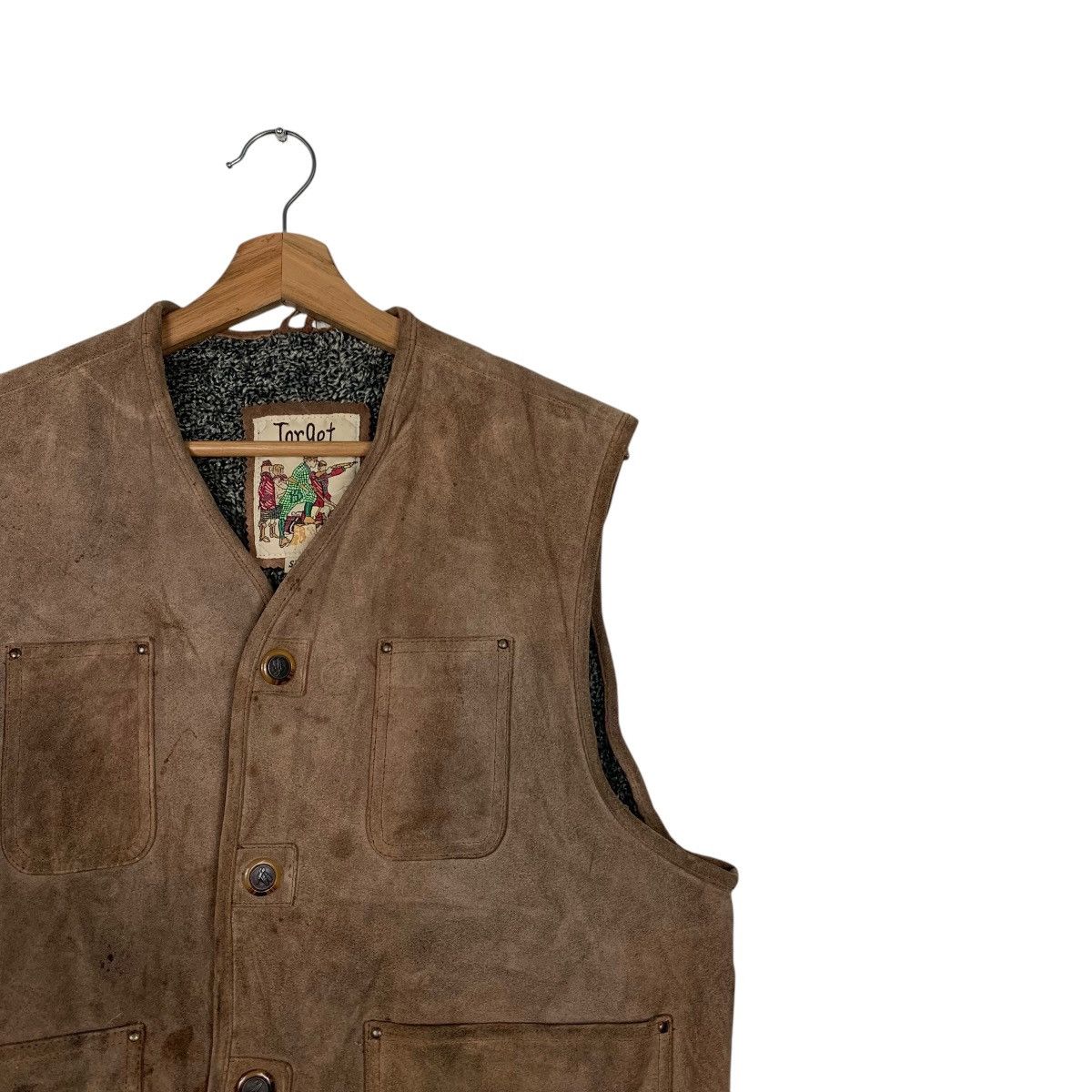 Japanese Brand TARGET Classic Retro Suede Leather Vest #1859-C81 Size US L / EU 52-54 / 3 - 5 Thumbnail