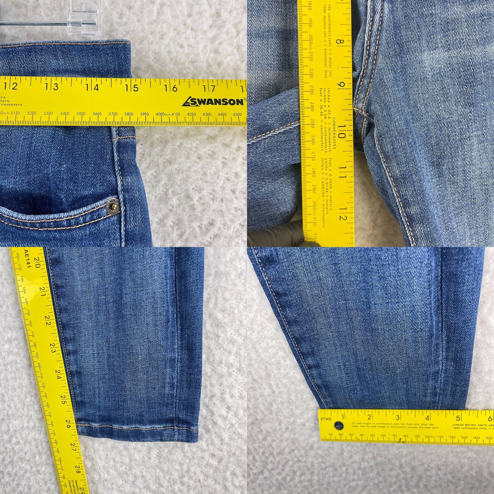 Vintage Current/Elliott Jeans Womens Size 28 Blue High Waist Skinny Distressed Stiletto Denim Regular Size 28" / US 6 / IT 42 - 8 Thumbnail