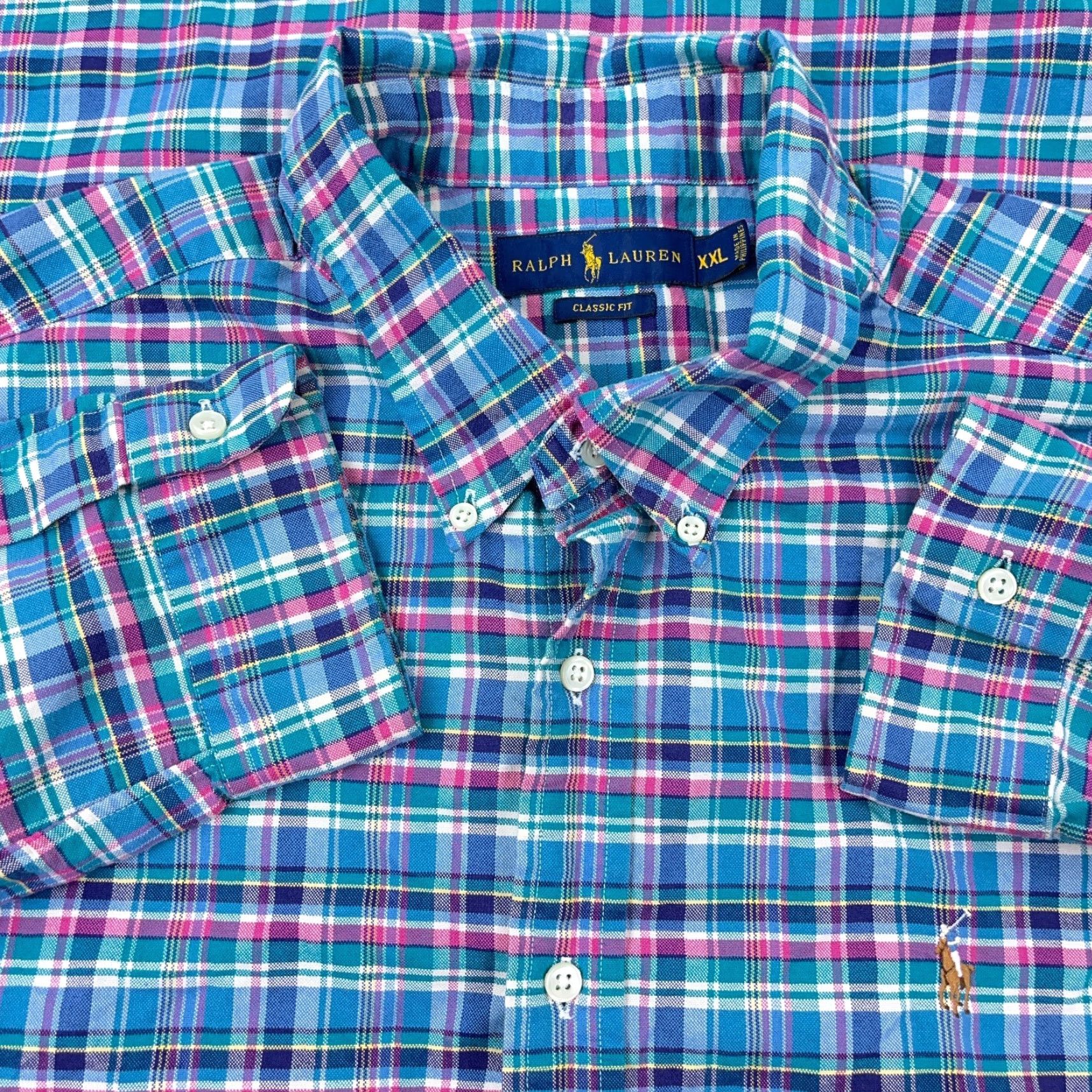 Ralph Lauren Ralph Lauren Shirt Men 2XL Blue Pink Plaid Oxford Classic Fit Button-Down Casual Multi-Season Mens Size US XXL / EU 58 / 5 - 2 Thumbnail