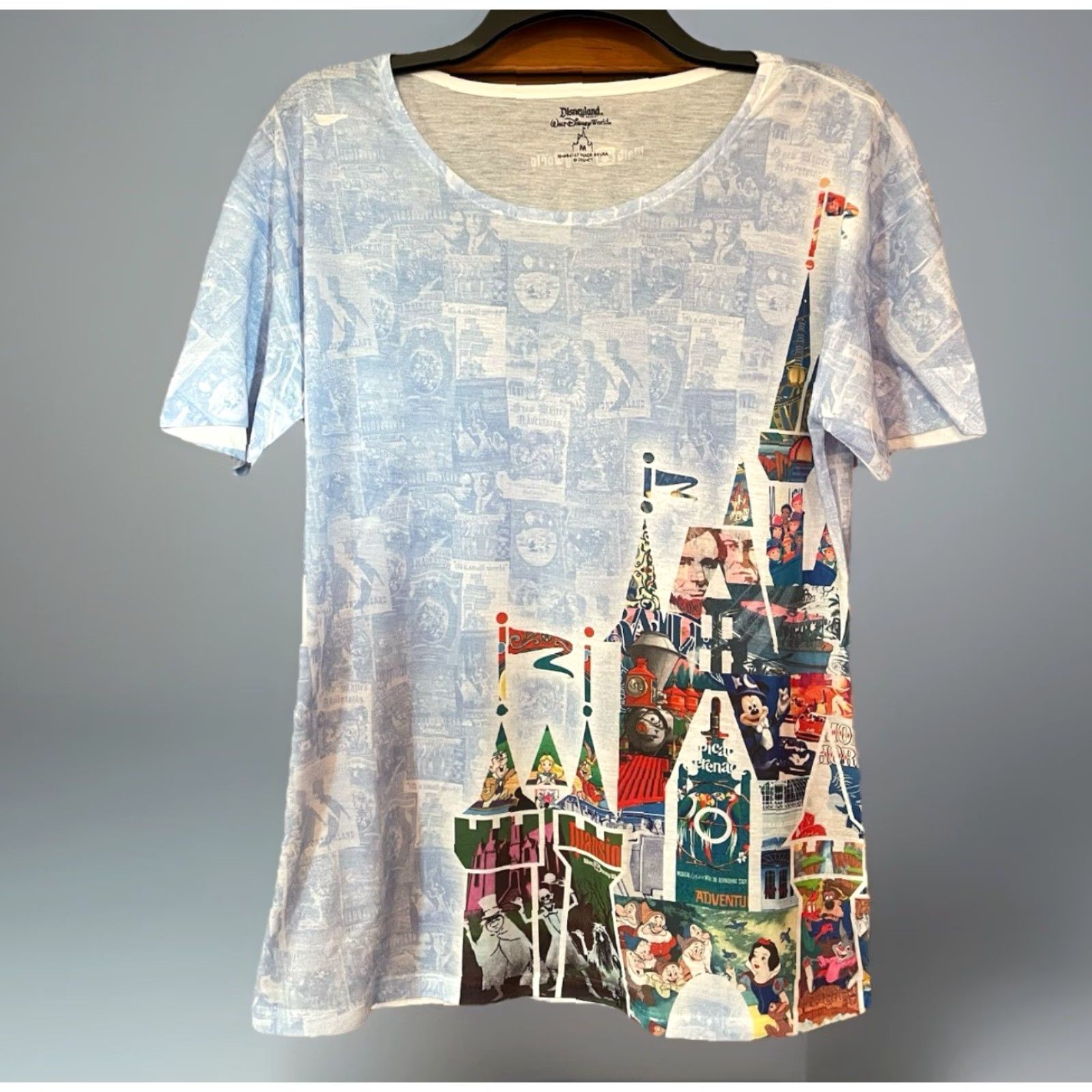 Vintage DISNEYLAND RESORT T-Shirt Women Mickey Mouse Blue All Over Print 40 years of Magic M Size M / US 6-8 / IT 42-44 - 2 Thumbnail