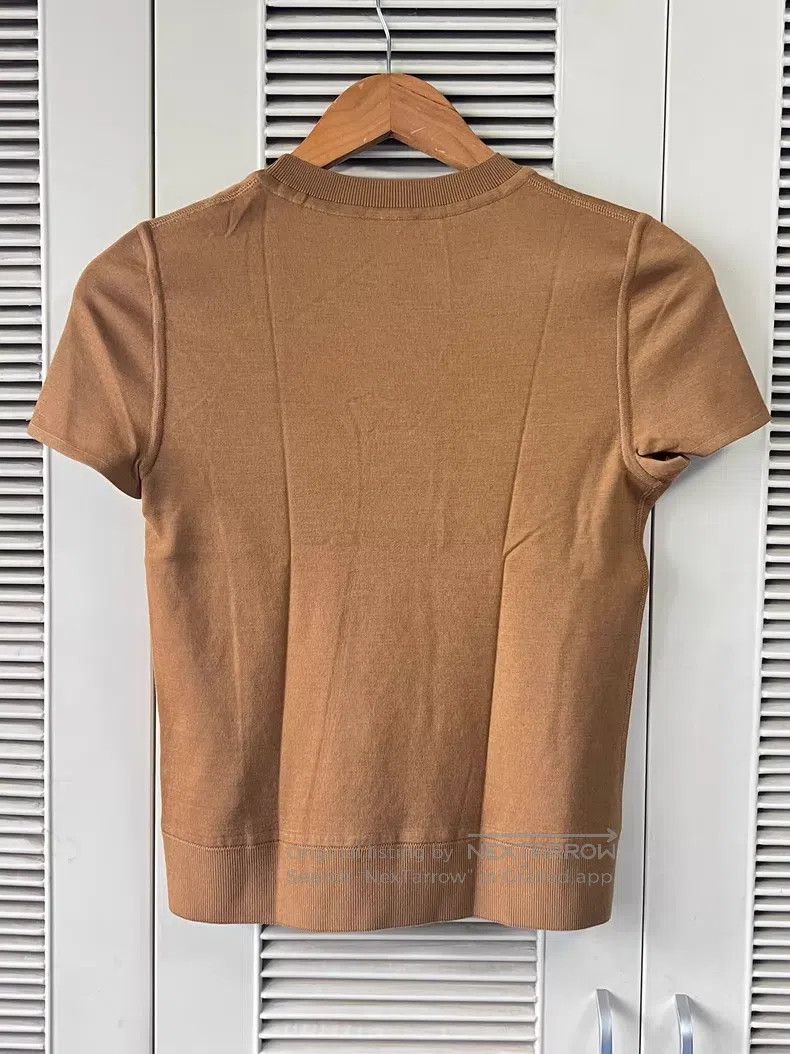 Hermes Hermes Short Sleeve Knit T-Shirt, Brown Size XXS / US 00 / IT 34 - 2 Thumbnail