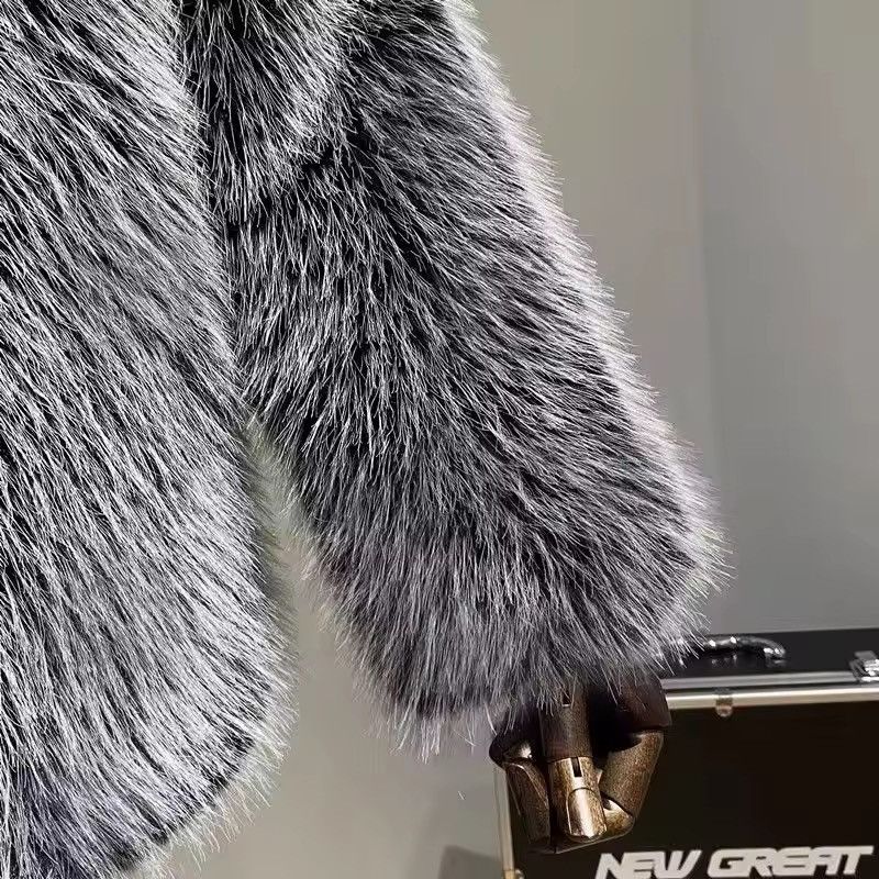 Other Streetwear Faux Fur Warm Luxury Trendy Gray Jacket Coat Size US L / EU 52-54 / 3 - 8 Thumbnail