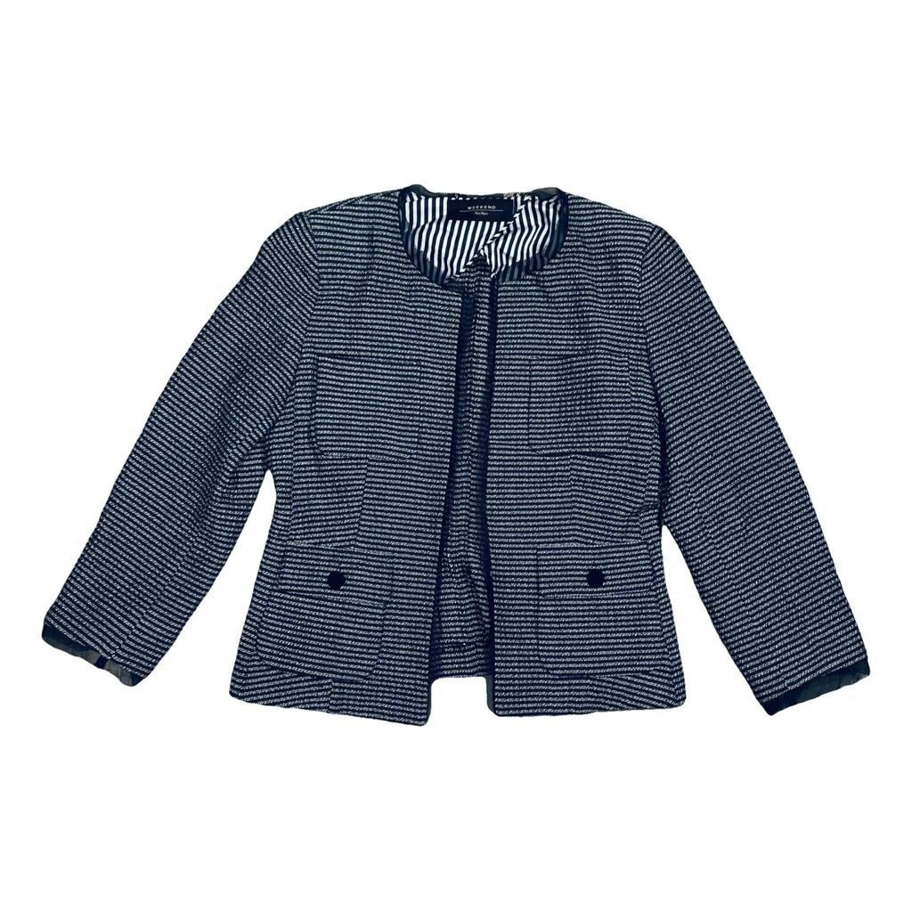 image of Vintage x Weekend Max Mara Max Mara Wool Jacket in Blue, Women's (Size Small)