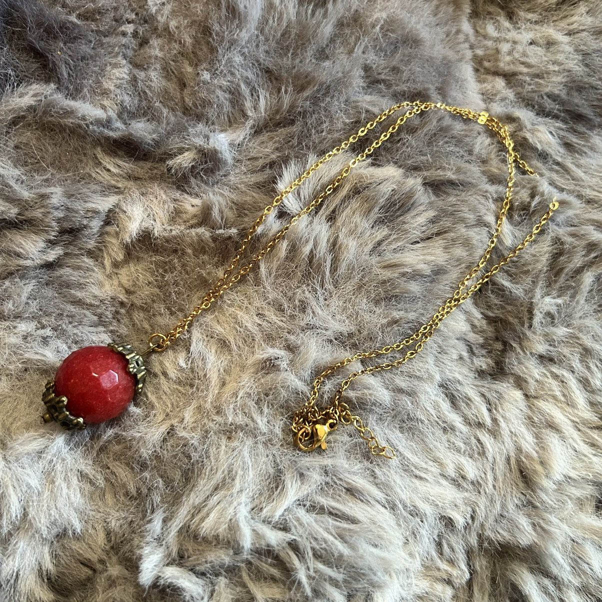 Vintage Vintage faceted bell capped carnelian agate pendant necklace Size ONE SIZE - 7 Thumbnail