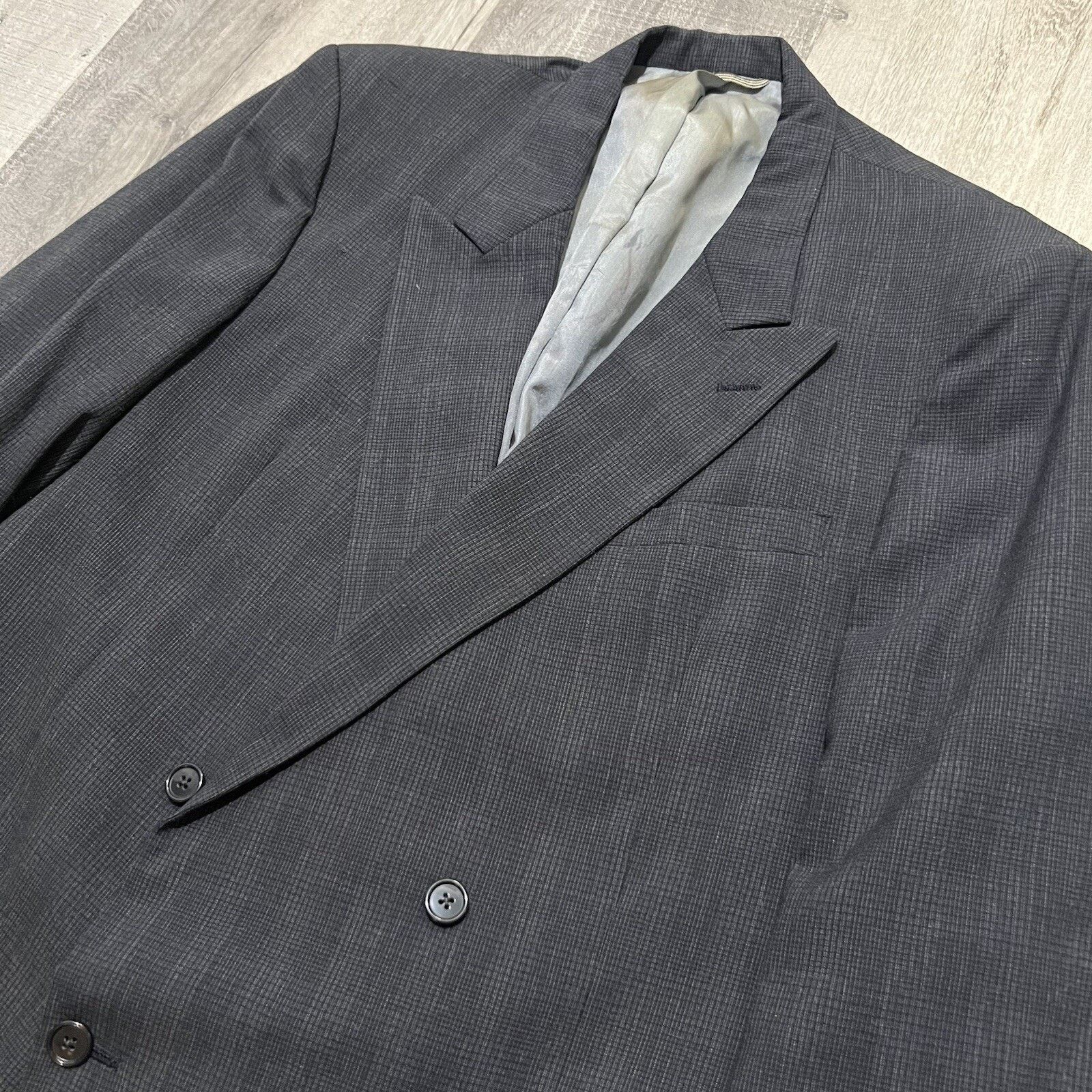Christian Dior Monsieur Christian Dior Monsieur Blazer Double Breasted Tonal Plaid Size 44L - 3 Thumbnail