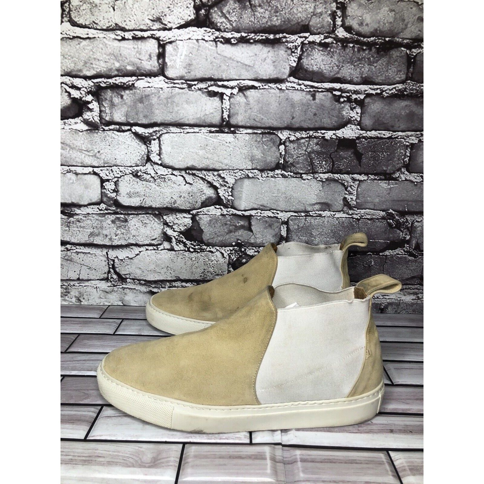 & Other Stories & Other Stories Beige Tan Suede White Textile Ankle Shoes Wo Size US 8 / IT 38 - 12 Thumbnail
