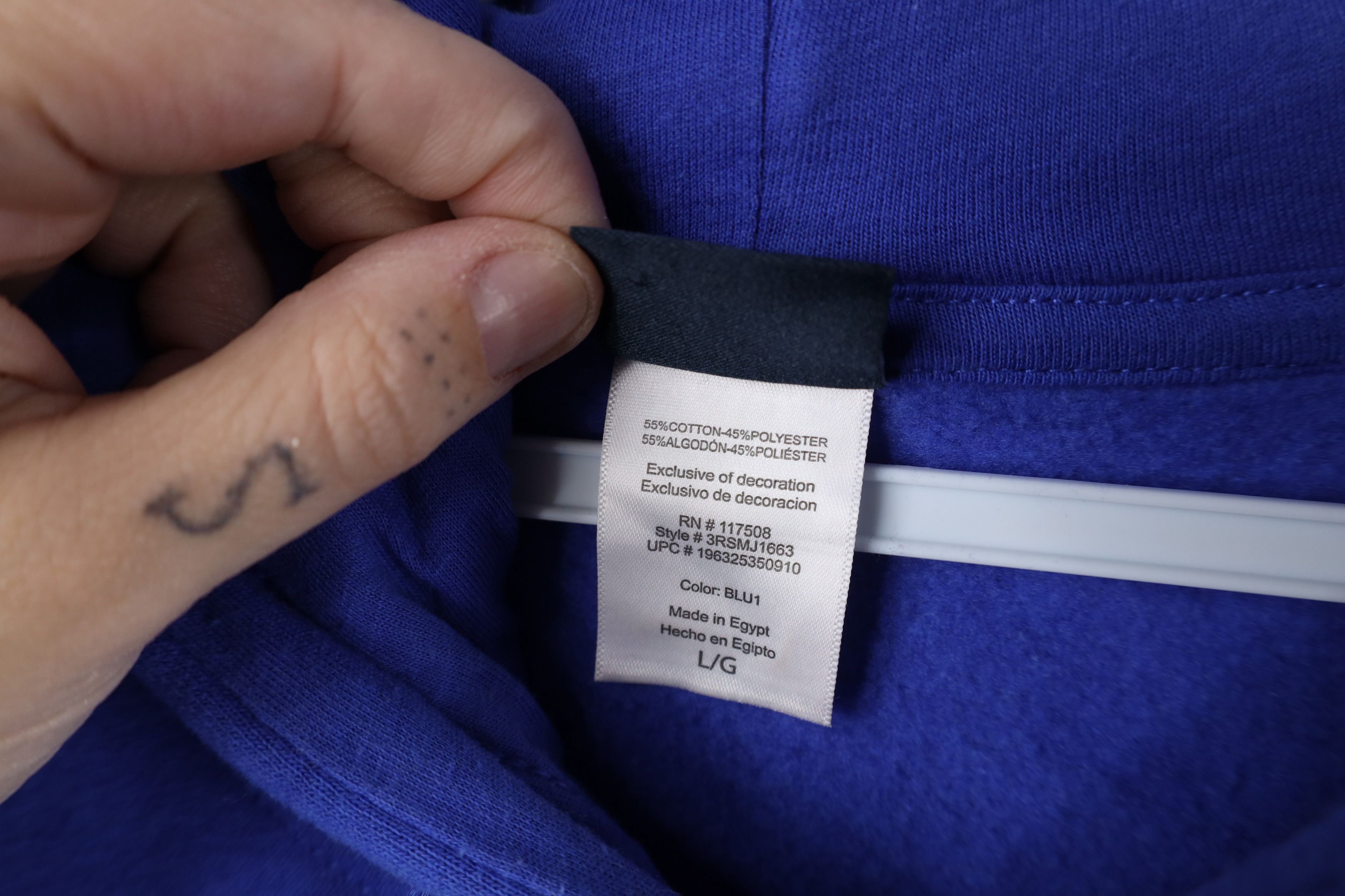 Reebok Vintage Reebok Spell Out Hoodie Sweatshirt Royal Blue Size US L / EU 52-54 / 3 - 12 Thumbnail