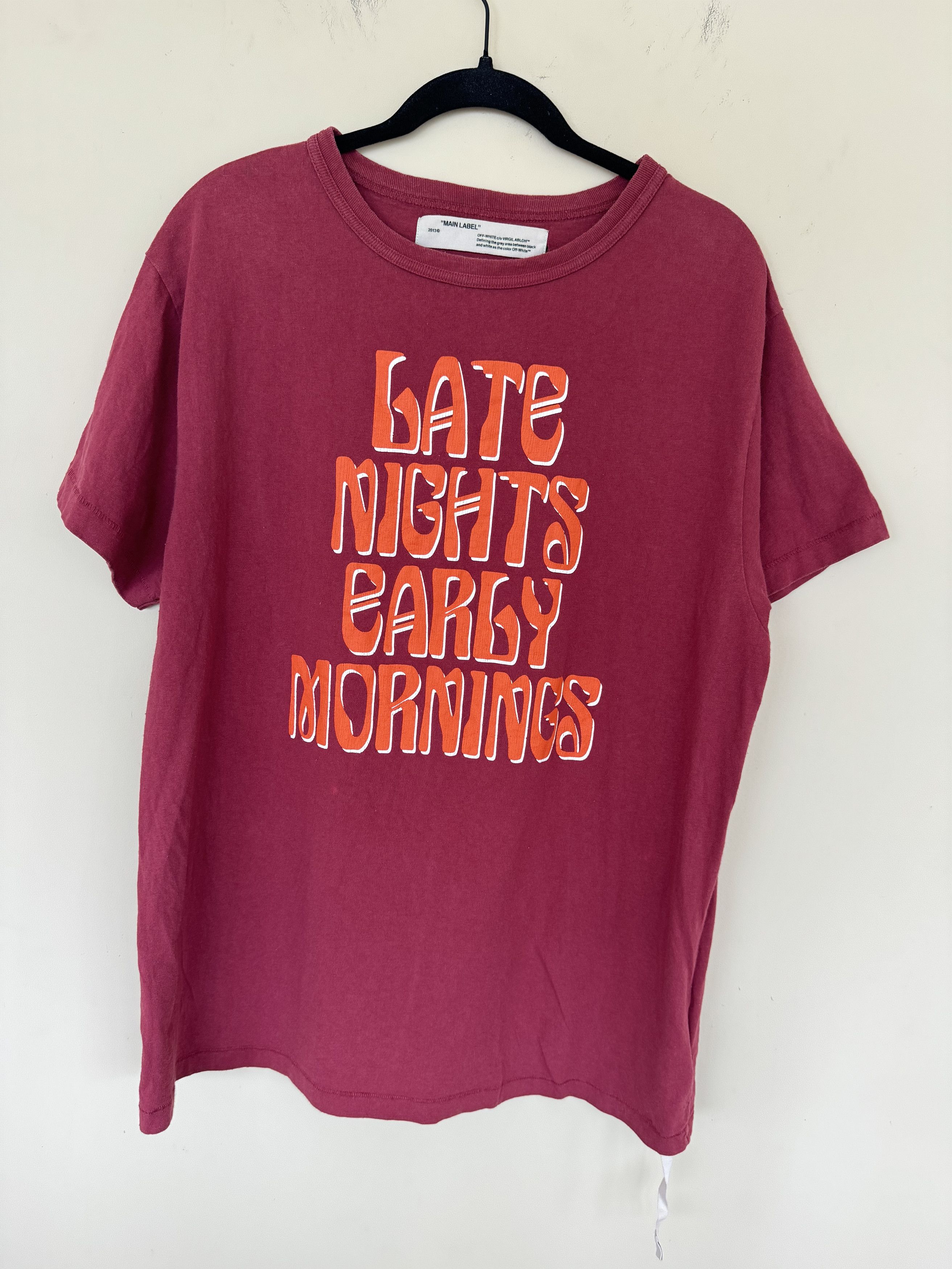 Off White Late Nights Early Mornings Tee