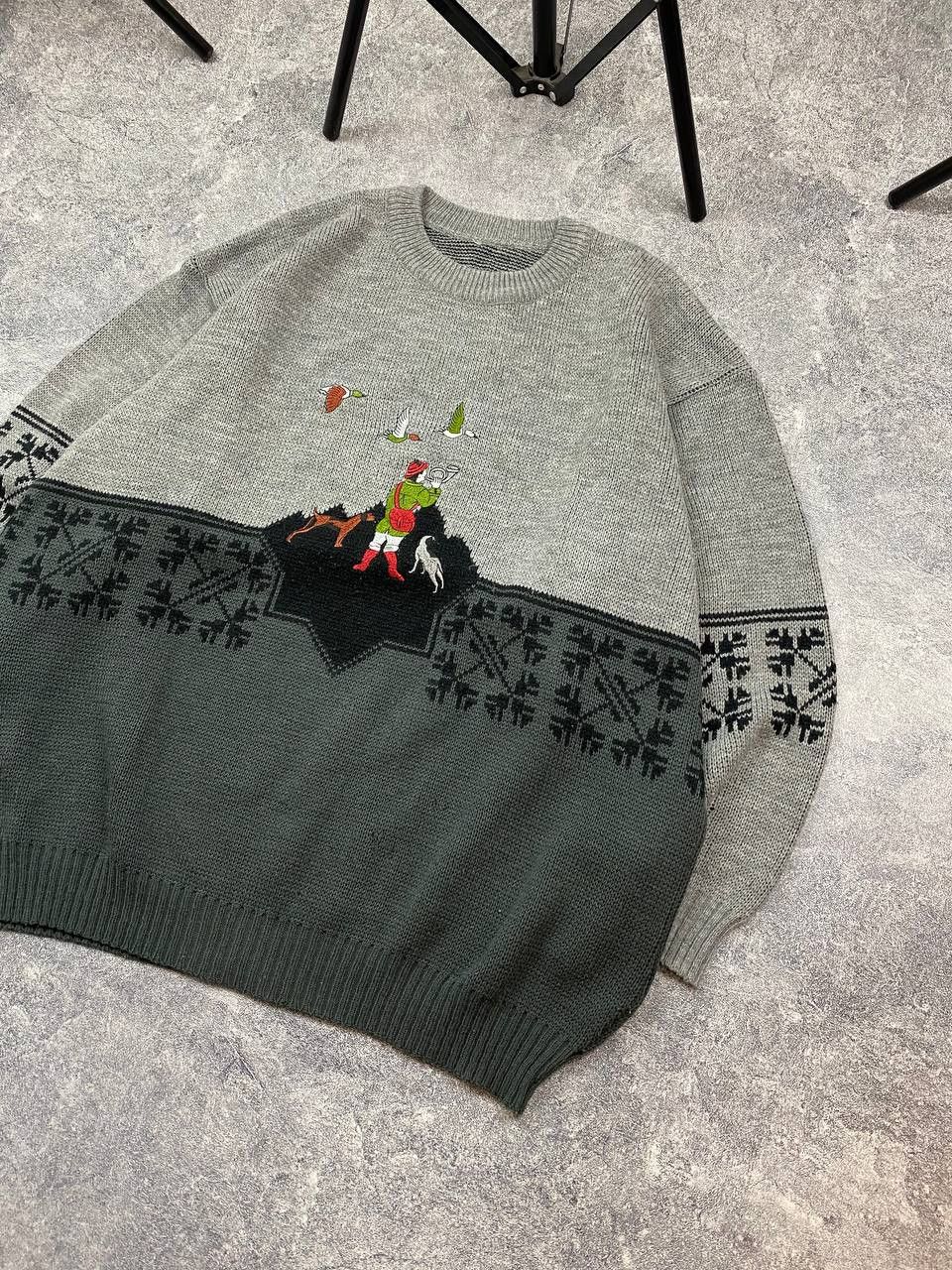 Vintage Vintage Beautiful Embroidered Sweater Hunter from 90s Size US M / EU 48-50 / 2 - 2 Thumbnail