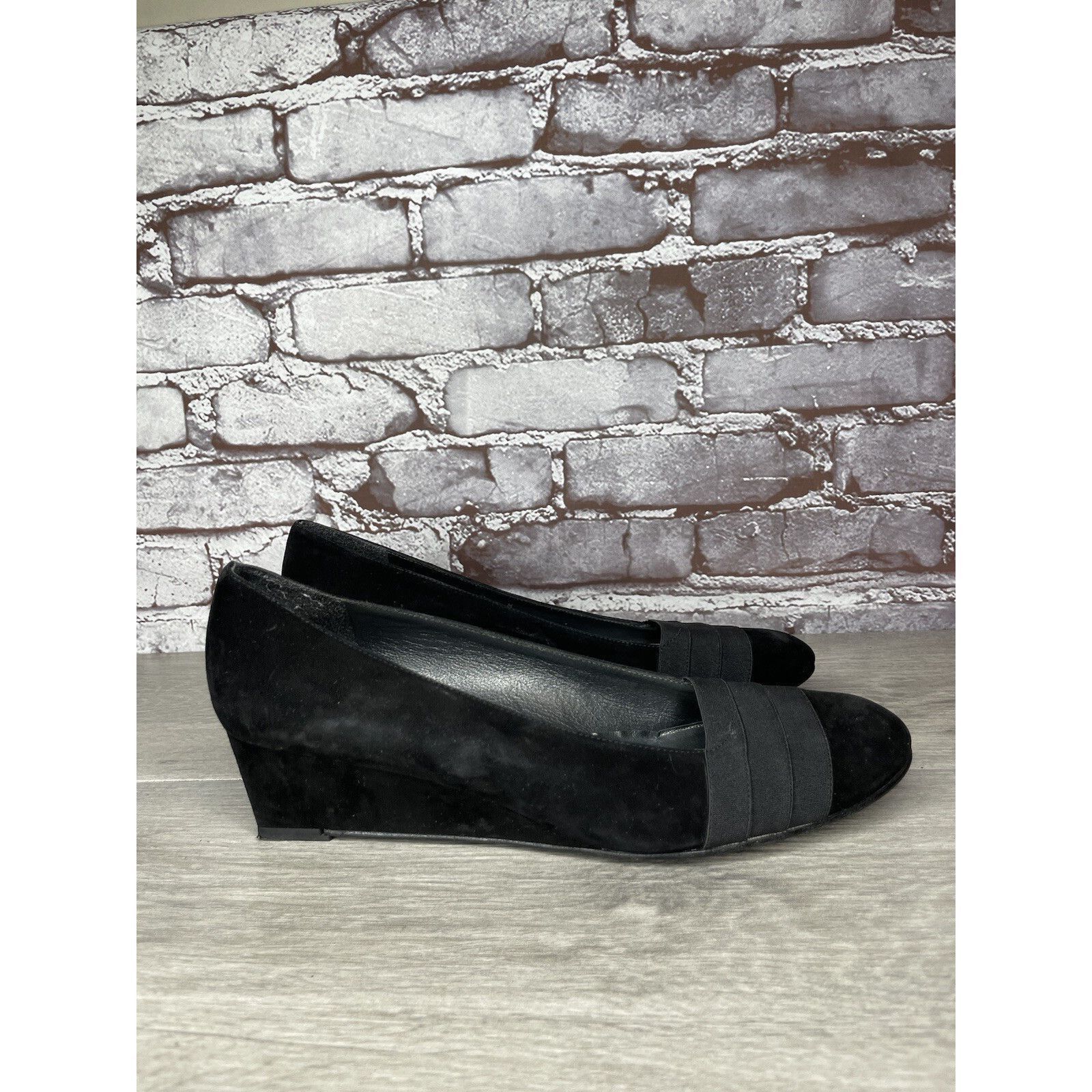 Stuart Weitzman Stuart Weitzman Black Suede Leather High Wedge Pumps Shoes W Size US 10 / IT 40 - 16 Thumbnail