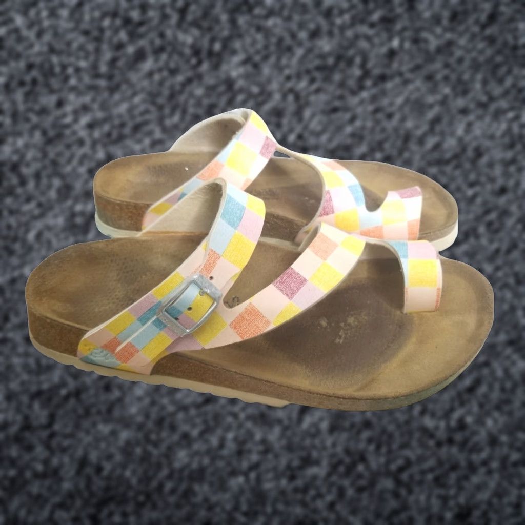 Birkenstock Birkenstock Birkis Lennox Sandals Birko Flor Plaid Sandal Women US 6 37 B 90s Boho Beach Hippie Festival Buckle Adjustable Casual Vintage: No Size US 6 / IT 36 - 1 Thumbnail