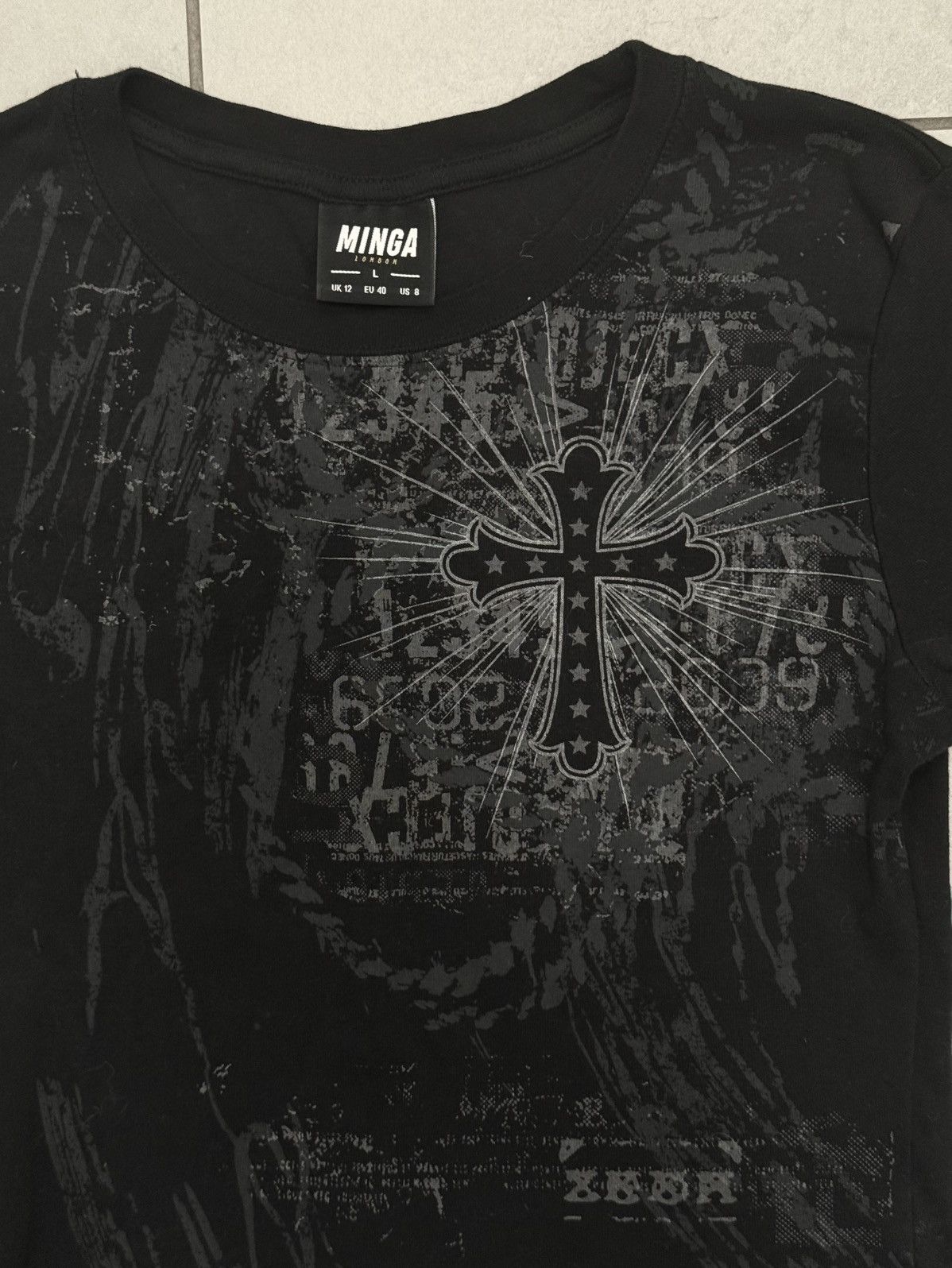 Minga London Cross Me Black Graphic Top Size M / US 6-8 / IT 42-44 - 3 Thumbnail