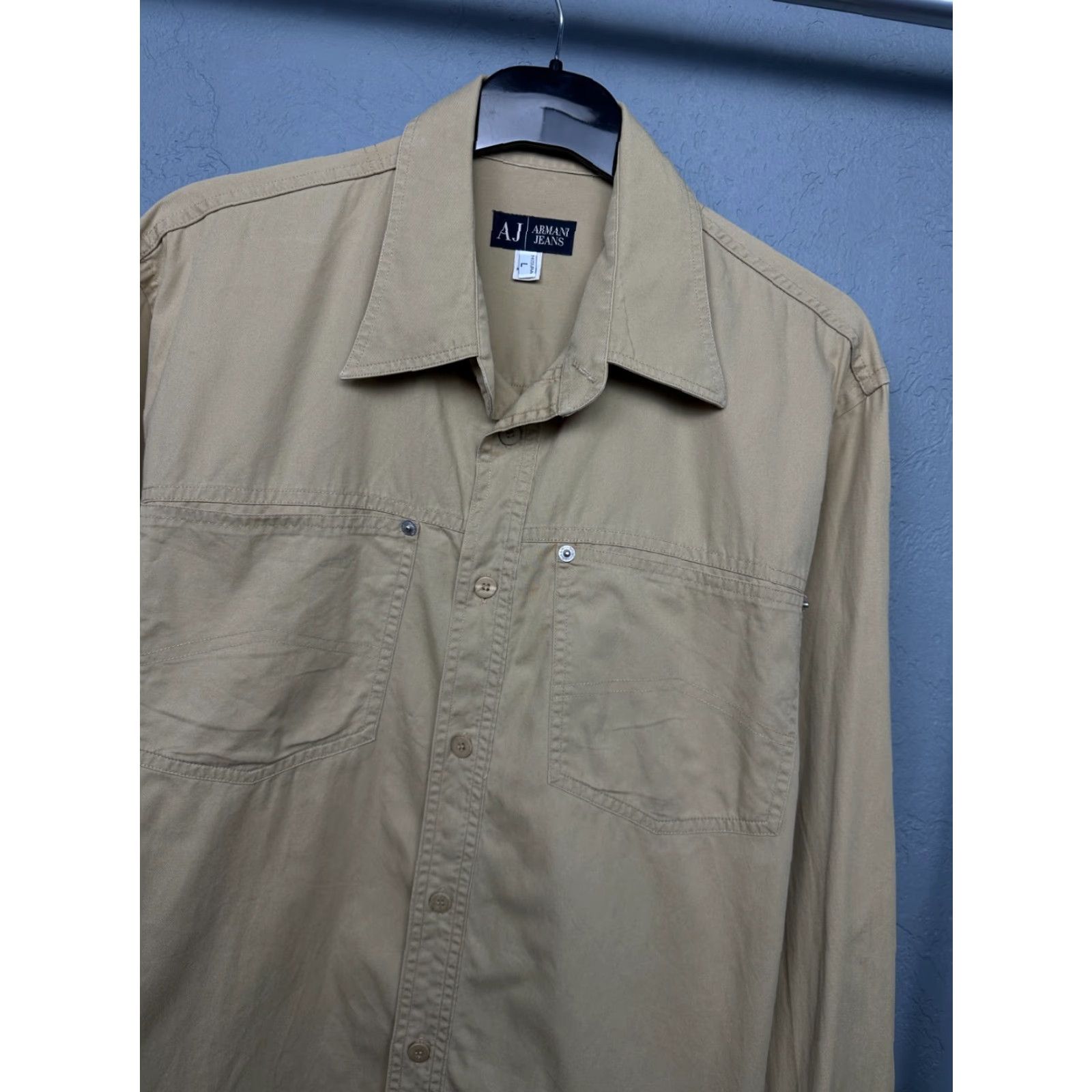Vintage Armani Jeans 90s Vintage Mens Denim Shirt Size L Size US L / EU 52-54 / 3 - 2 Thumbnail