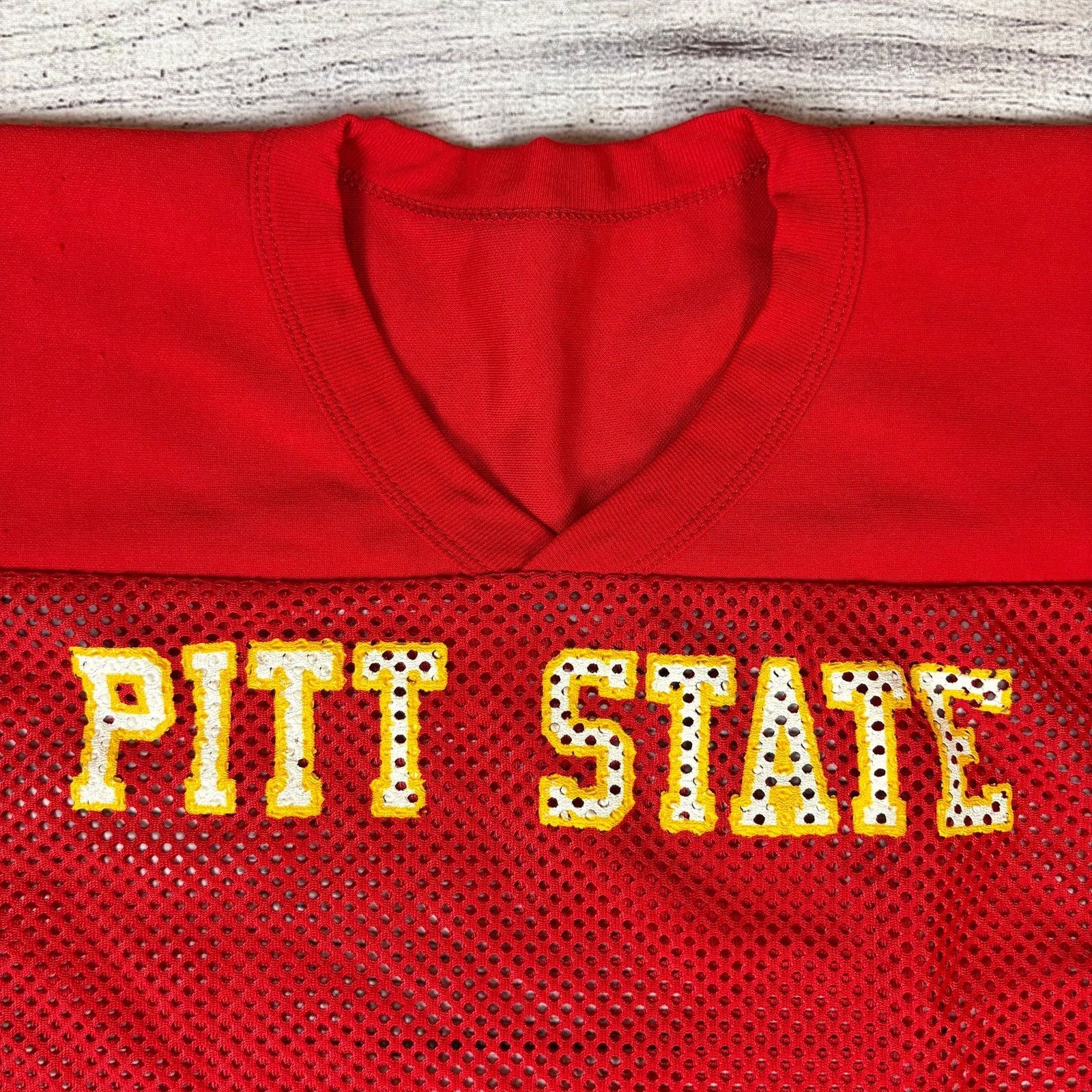 Russell Athletic × Vintage 1990s Pittsburg State University Mesh Practice Jersey Size US XL / EU 56 / 4 - 4 Thumbnail