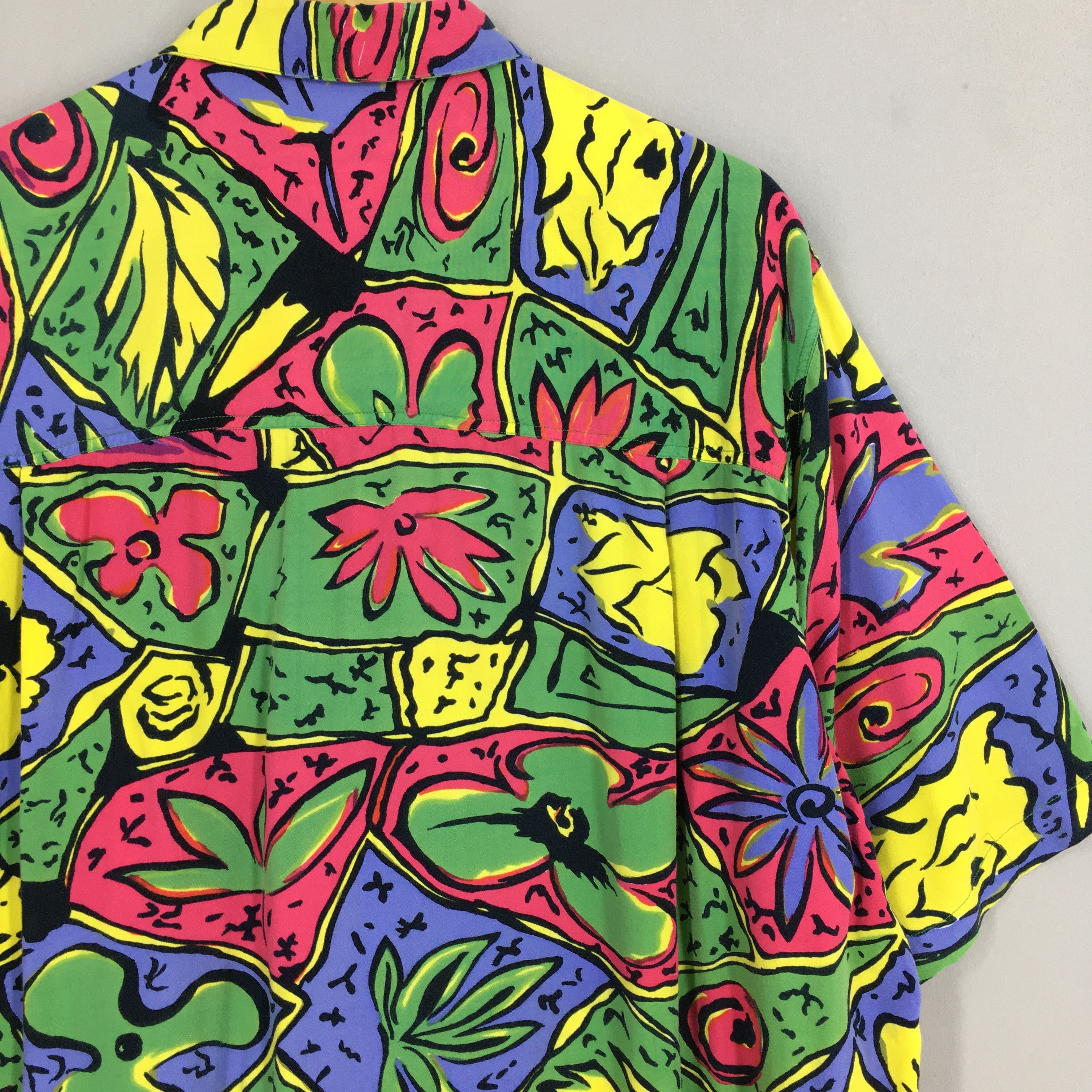 Art Comes First Vintage 80s Hawaiian Abstract Pop Art Rayon Shirt XLarge Size US XL / EU 56 / 4 - 8 Thumbnail