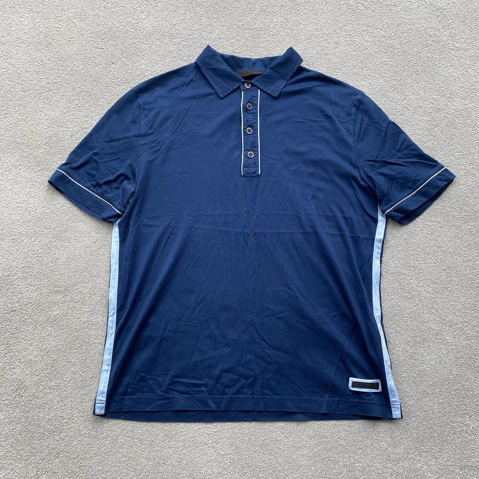 Prada Prada Polo Shirt Tonal Blue Size XL Size US M / EU 48-50 / 2 - 1 Thumbnail