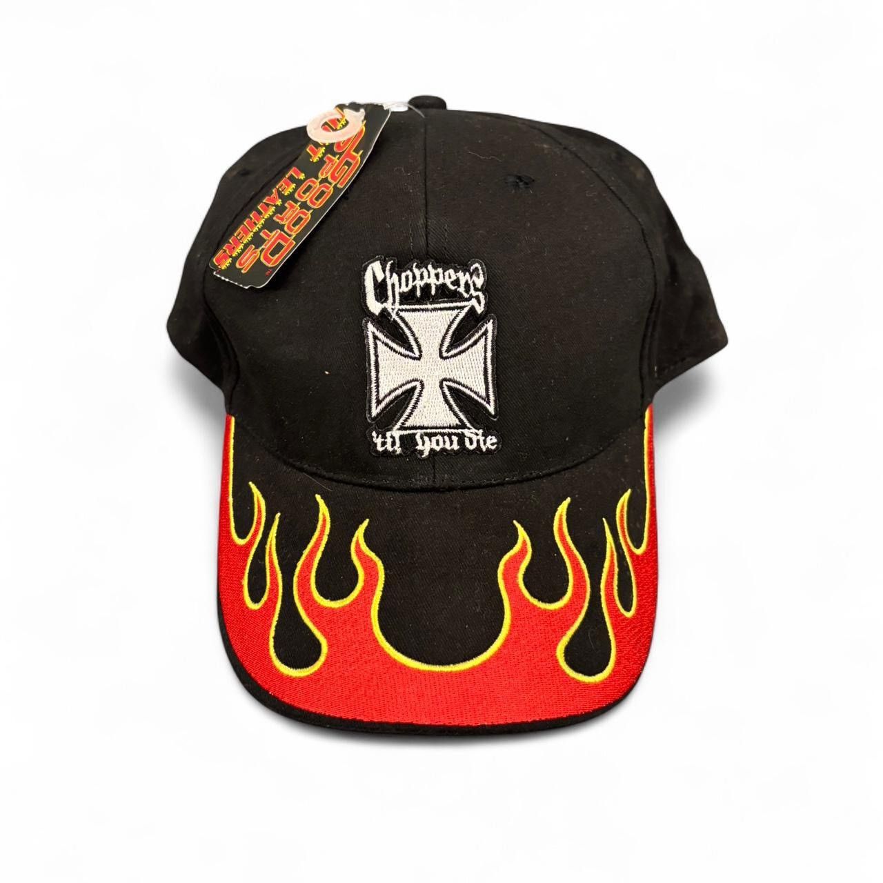 West Coast Choppers Y2K Chopper till you die hot leather flame hat Size ONE SIZE - 1 Thumbnail
