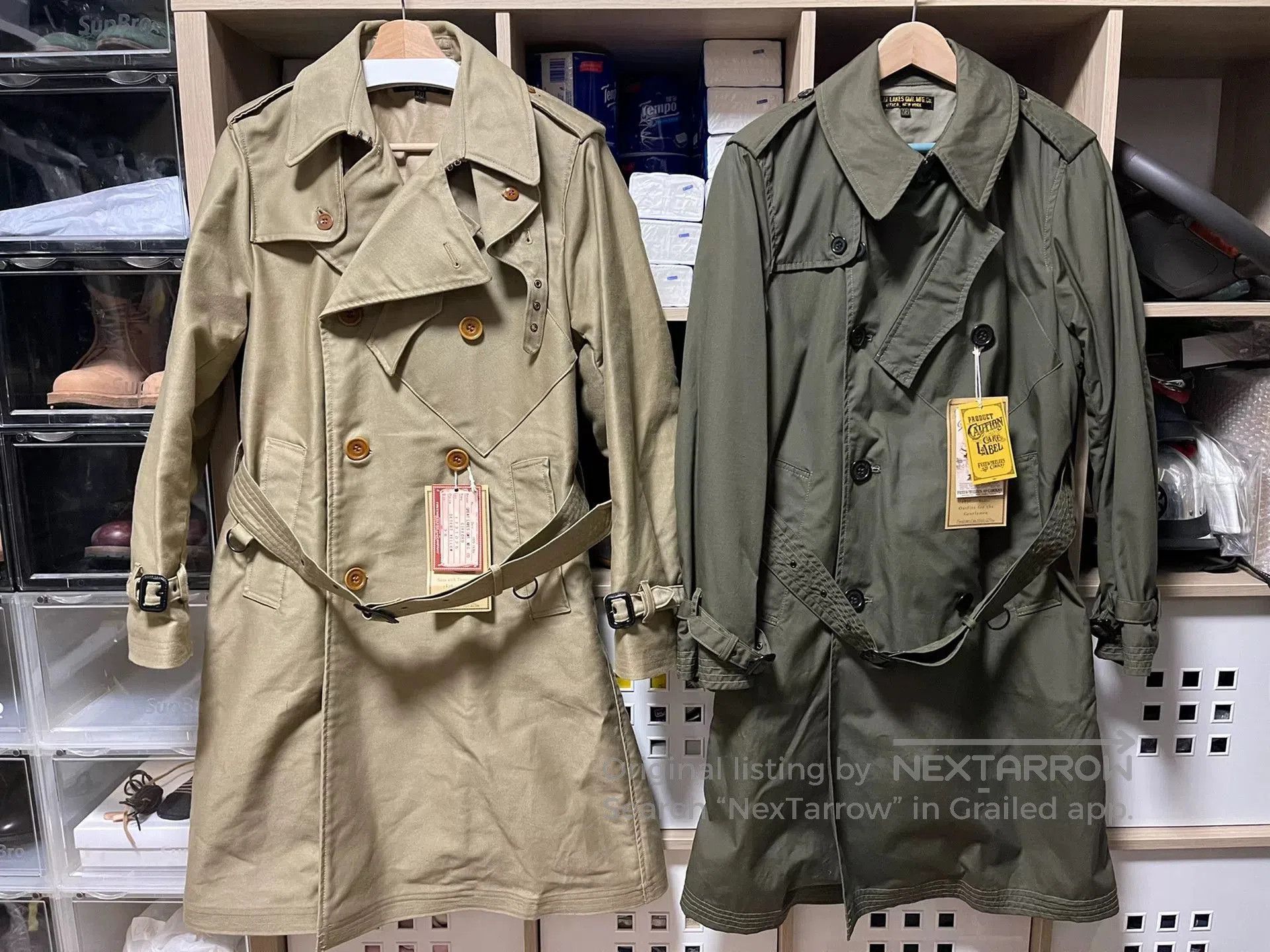 Freewheelers stylish desert yellow trench coat for spring. Size US M / EU 48-50 / 2 - 5 Thumbnail