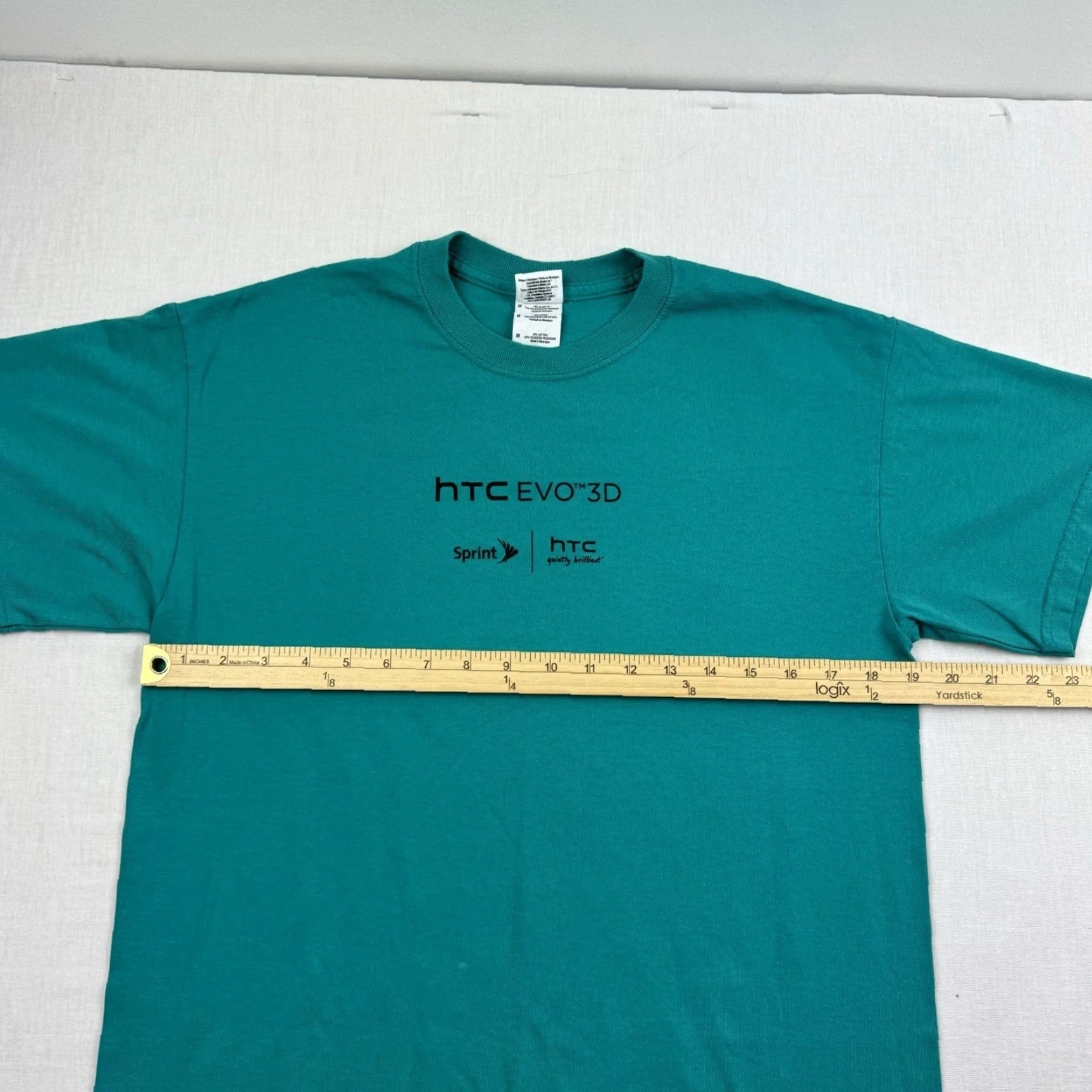 Gildan HTC Evo 3D Cell Phone Promotional Shirt Adult Medium Teal Green Hornet 2011 Model Size US M / EU 48-50 / 2 - 7 Thumbnail
