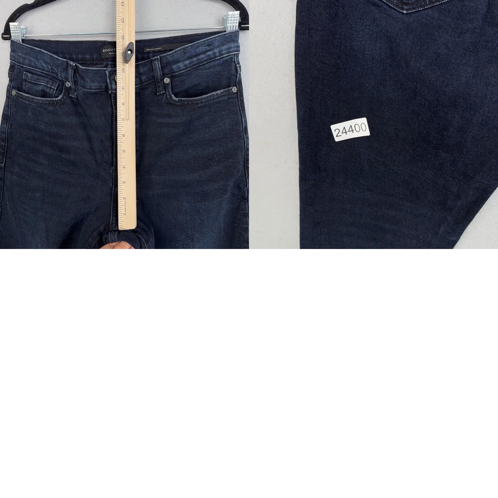 Banana Republic Banana Republic Jeans Womens 28 Blue Dark Wash High Rise Straight Crop Raw Hem Denim Cotton Blend Stretch Distressed 90s City Preppy Womens Size 28" / US 6 / IT 42 - 10 Thumbnail