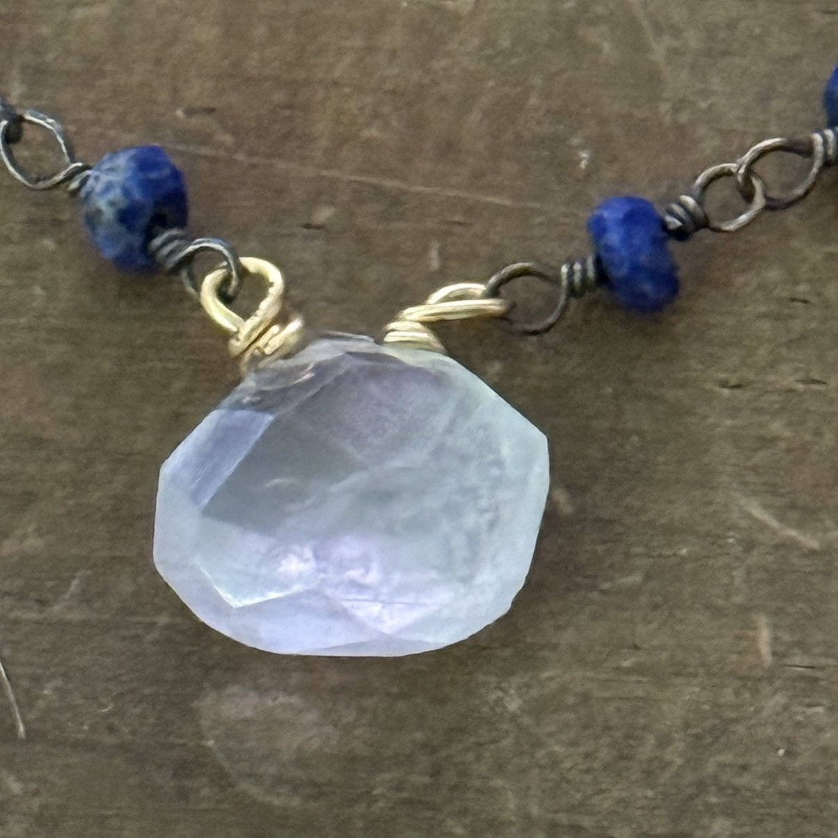 Other Dainty blue Lapis clear quartz crystal pendant necklace Size ONE SIZE - 4 Thumbnail