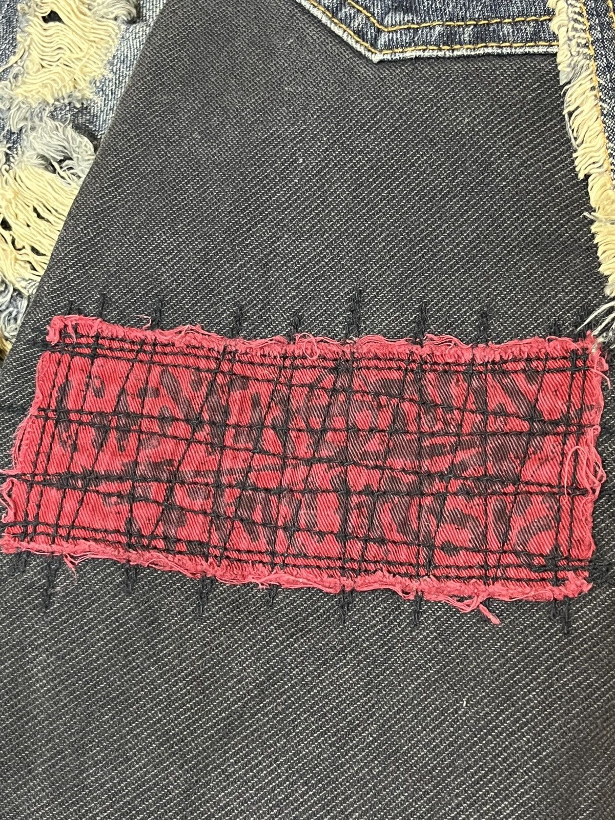 Japanese Brand Sick ALGONQUINS punk gothic bondage flared distressed jeans Size US 30 / EU 46 - 11 Thumbnail
