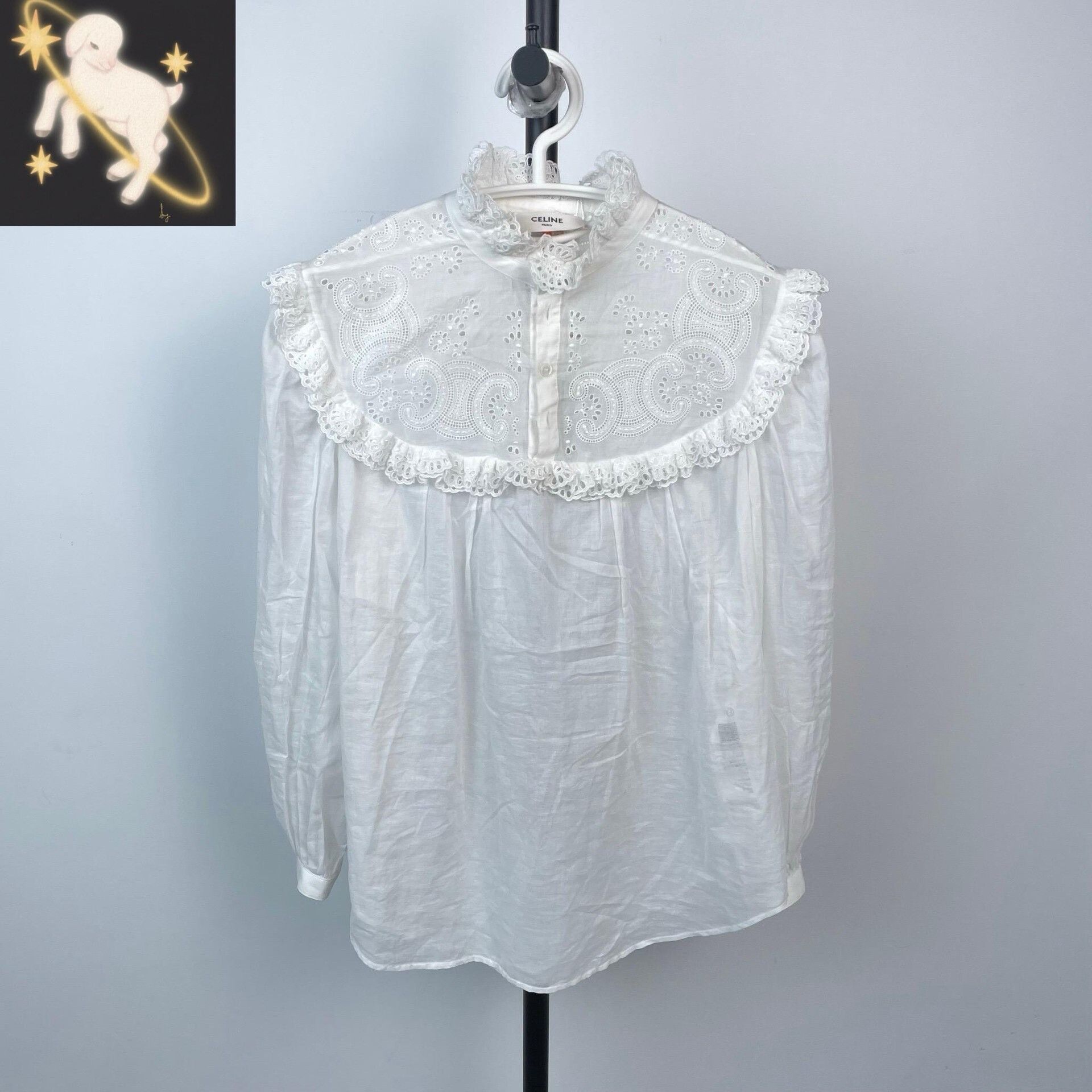 Celine Celine White Hoodie S Men Size US S / EU 44-46 / 1 - 1 Thumbnail