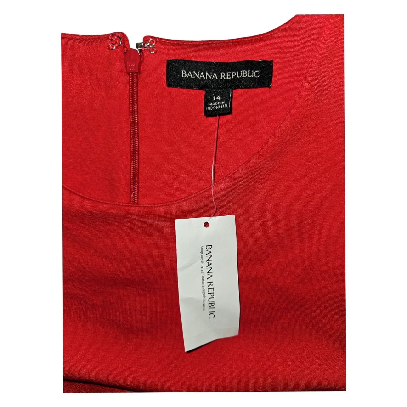 Banana Republic Banana Republic Pencil Dress Red Knee Length 14 3/4 Bell Sleeve Seam Zip NWT Size XL / US 12-14 / IT 48-50 - 7 Thumbnail