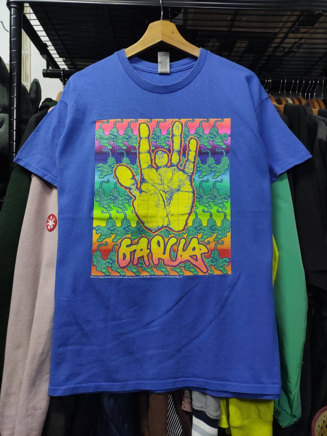 Grateful Dead Vtg Jerry Garcia Tiger Print Hand Psychedelic T-Shirt Size US L / EU 52-54 / 3 - 2 Thumbnail