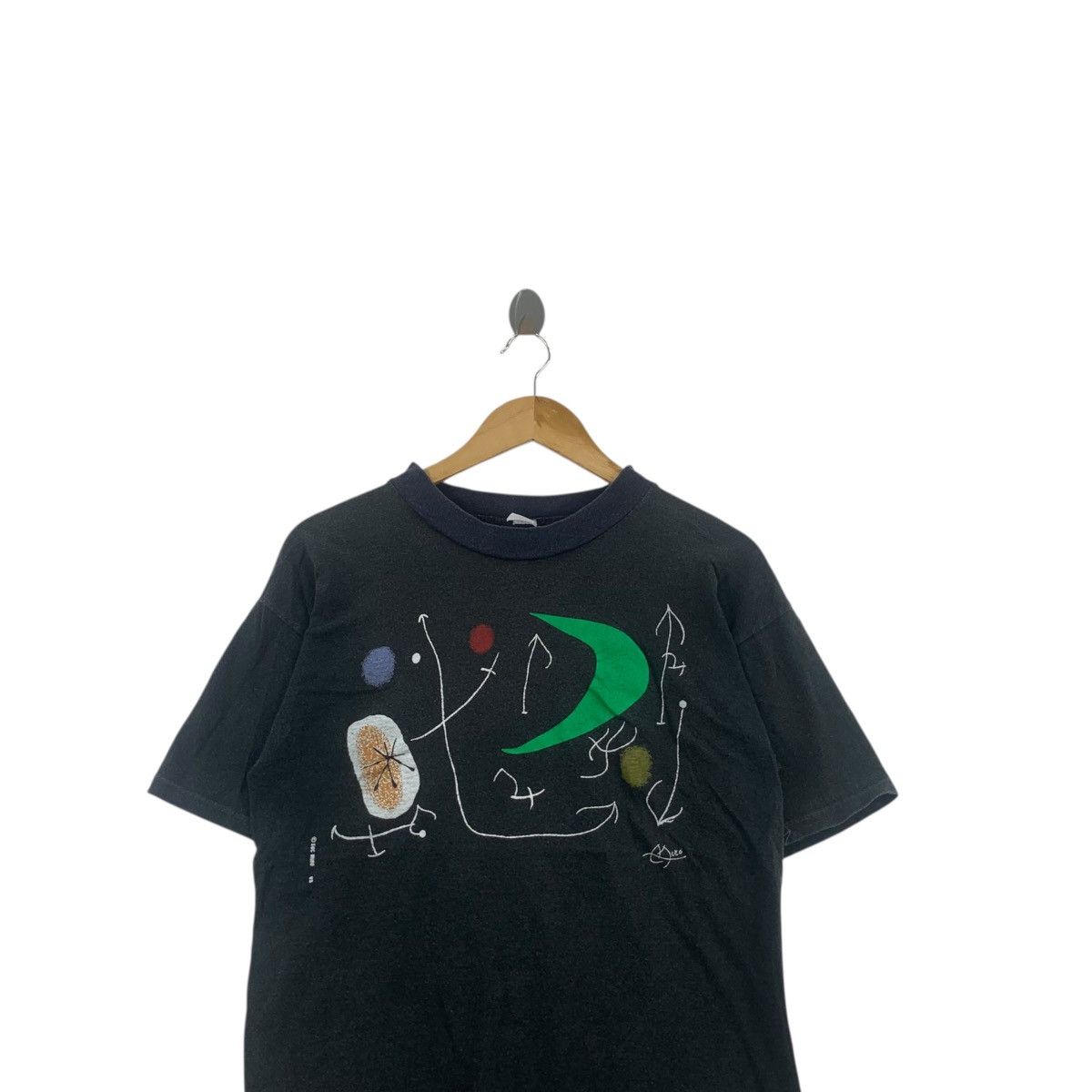 Vintage 90s JOAN MIRO Woman & Bird In The Moonlight Art Tee